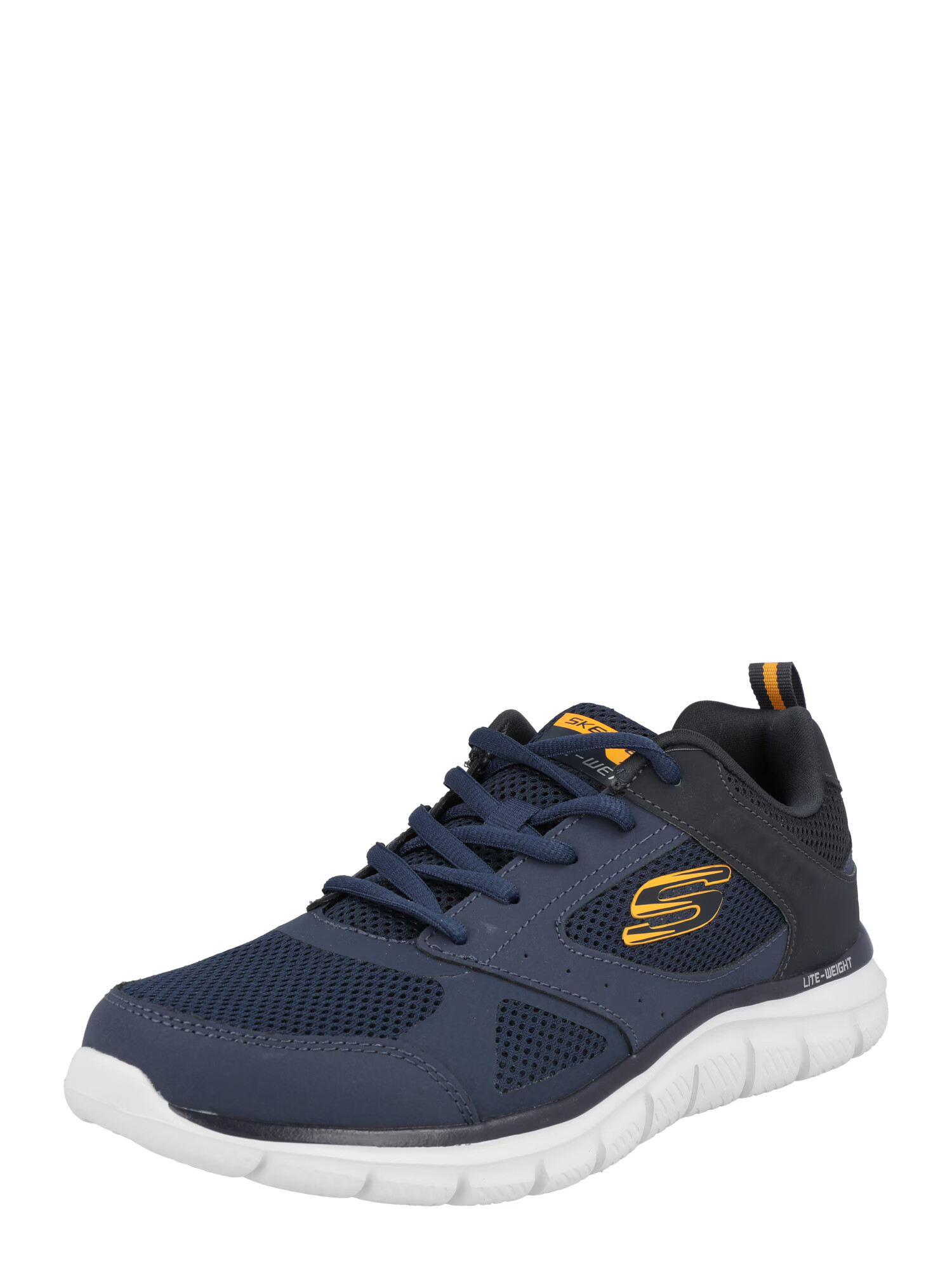 SKECHERS Sneaker low 'Track Syntac' albastru marin / portocaliu mandarină / alb - Pled.ro