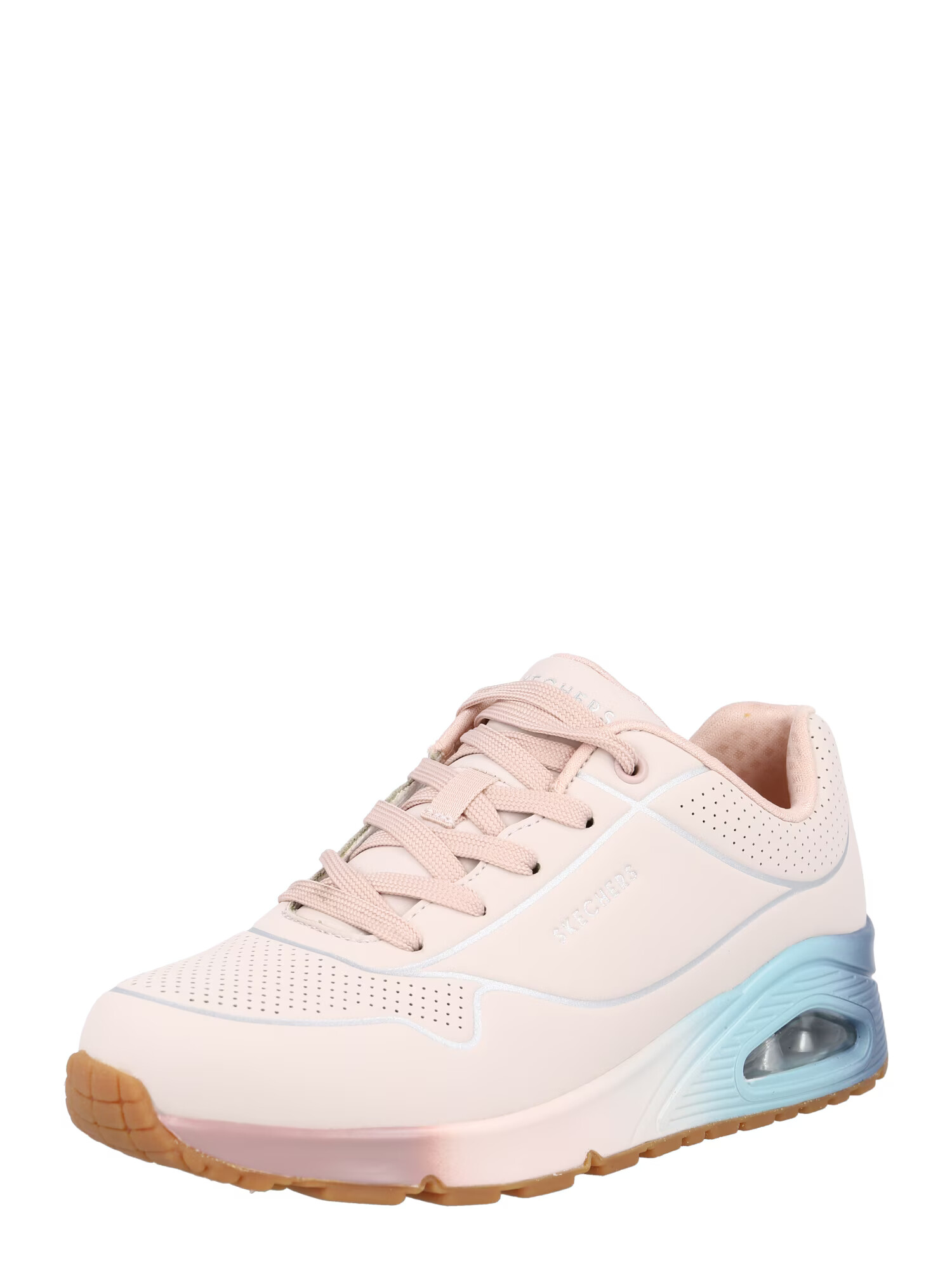 SKECHERS Sneaker low 'Uno' albastru amestec / roz pal / argintiu - Pled.ro