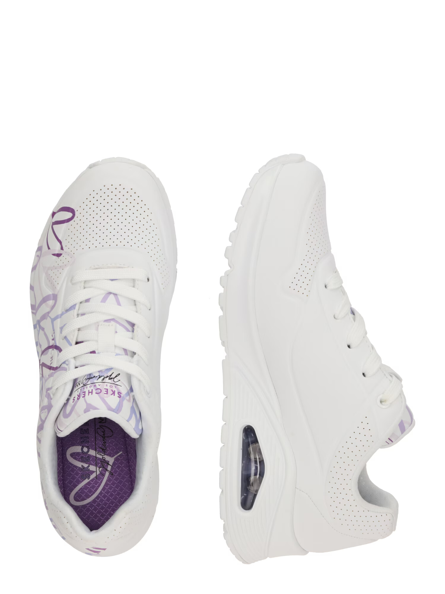 SKECHERS Sneaker low 'UNO-SPREAD THE LOVE' lila / albastru violet / mov deschis / alb - Pled.ro