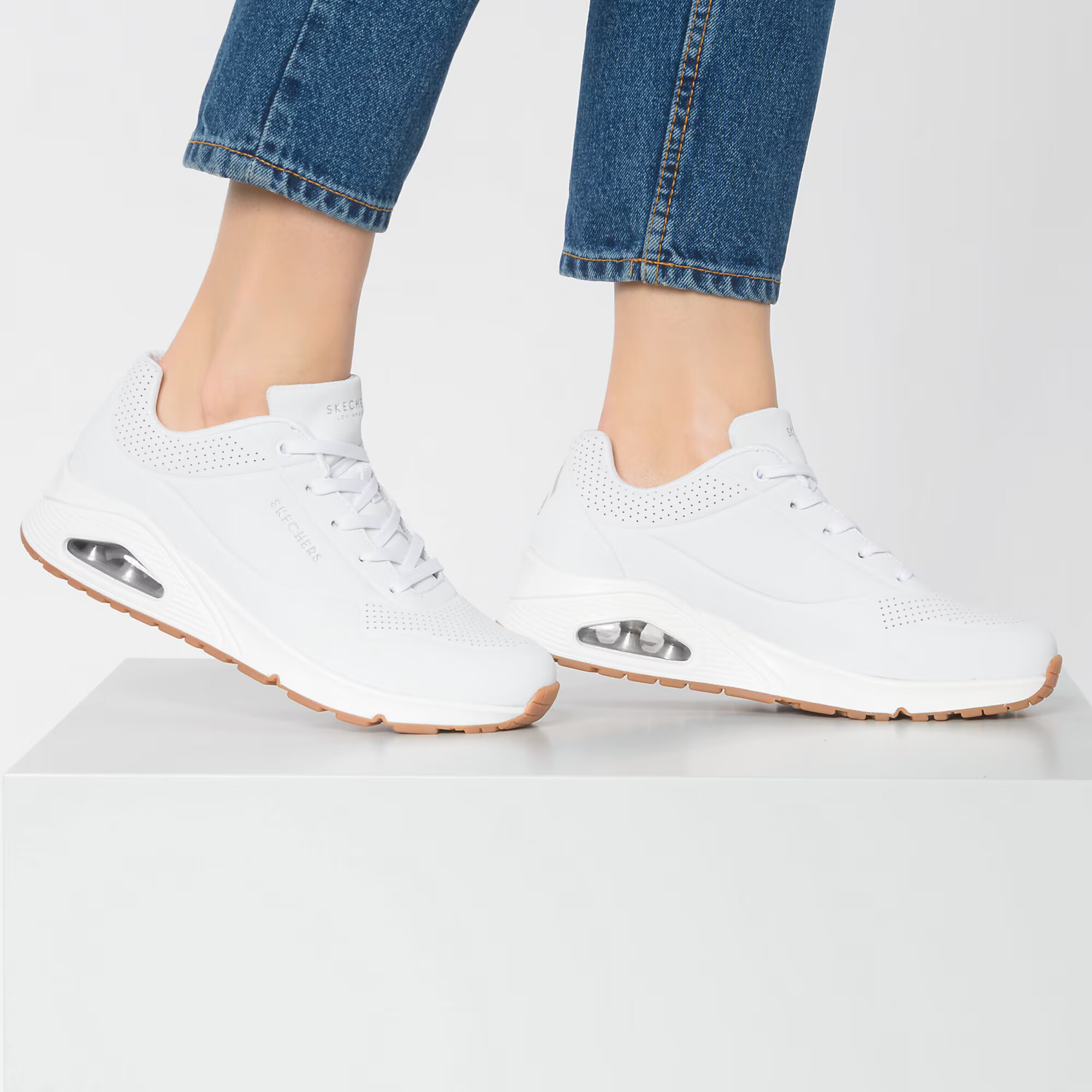 SKECHERS Sneaker low 'Uno Stand On Air' alb - Pled.ro