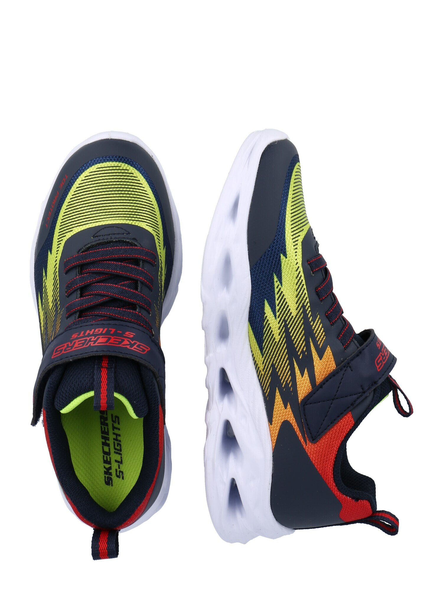 SKECHERS Sneaker 'Vortex Flash' albastru / bleumarin / galben curry / galben neon / roșu - Pled.ro