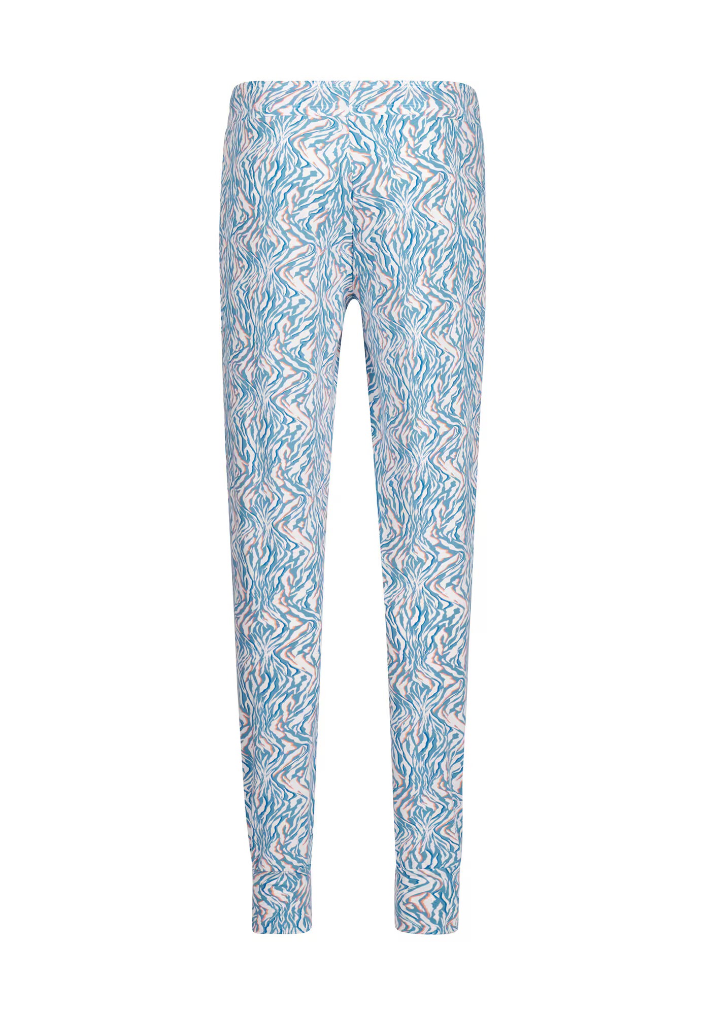 Skiny Pantaloni de pijama albastru deschis / portocaliu somon / alb murdar - Pled.ro