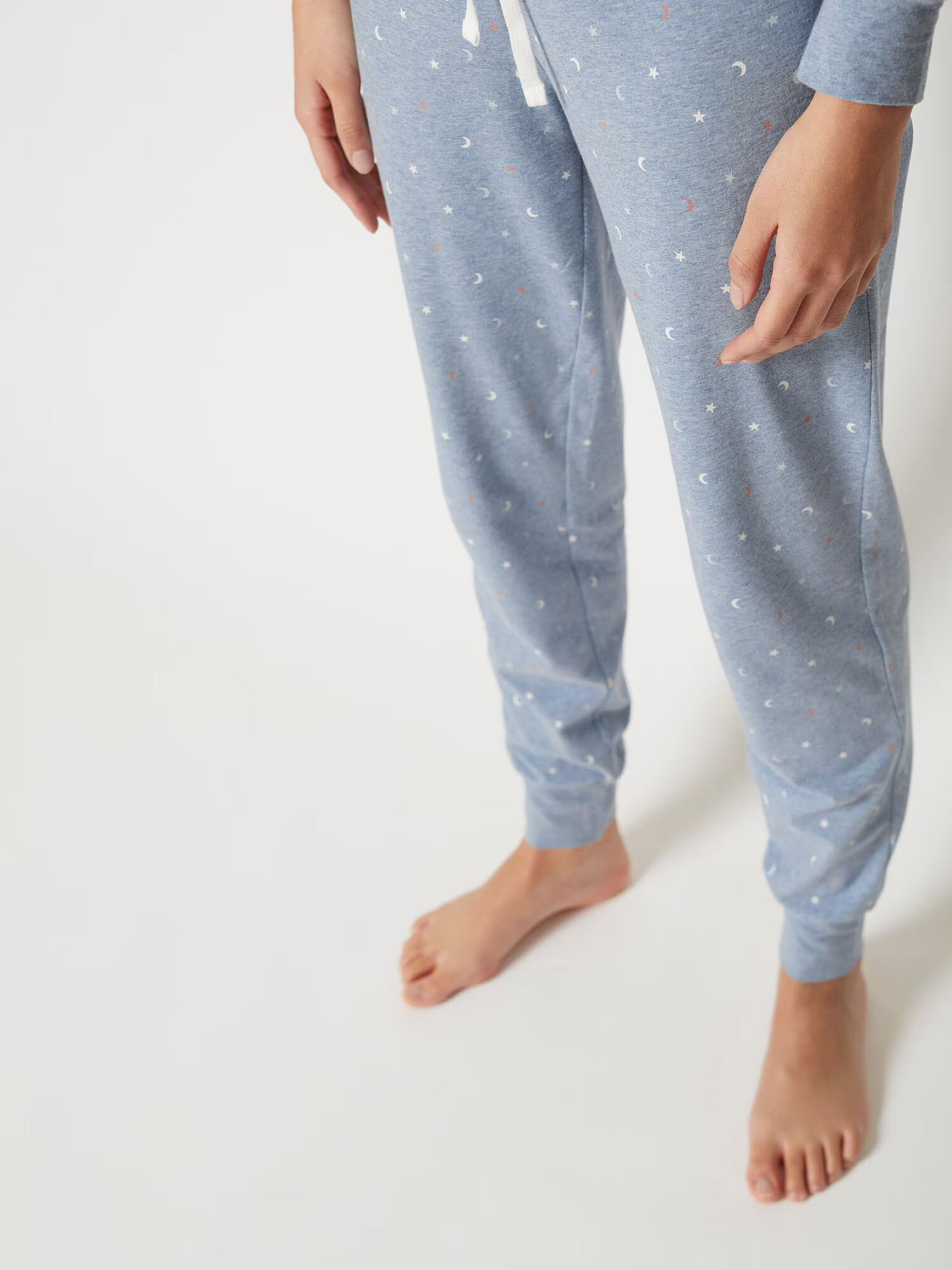 Skiny Pantaloni de pijama albastru pastel / roșu ruginiu / alb - Pled.ro