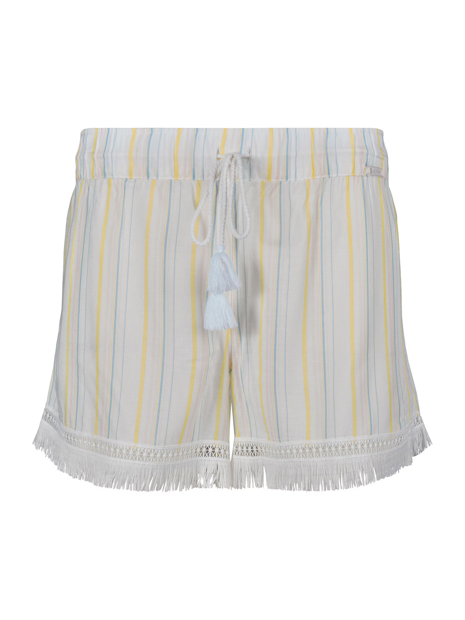 Skiny Pantaloni de pijama 'Festival Vibe' albastru fumuriu / galben pastel / alb - Pled.ro