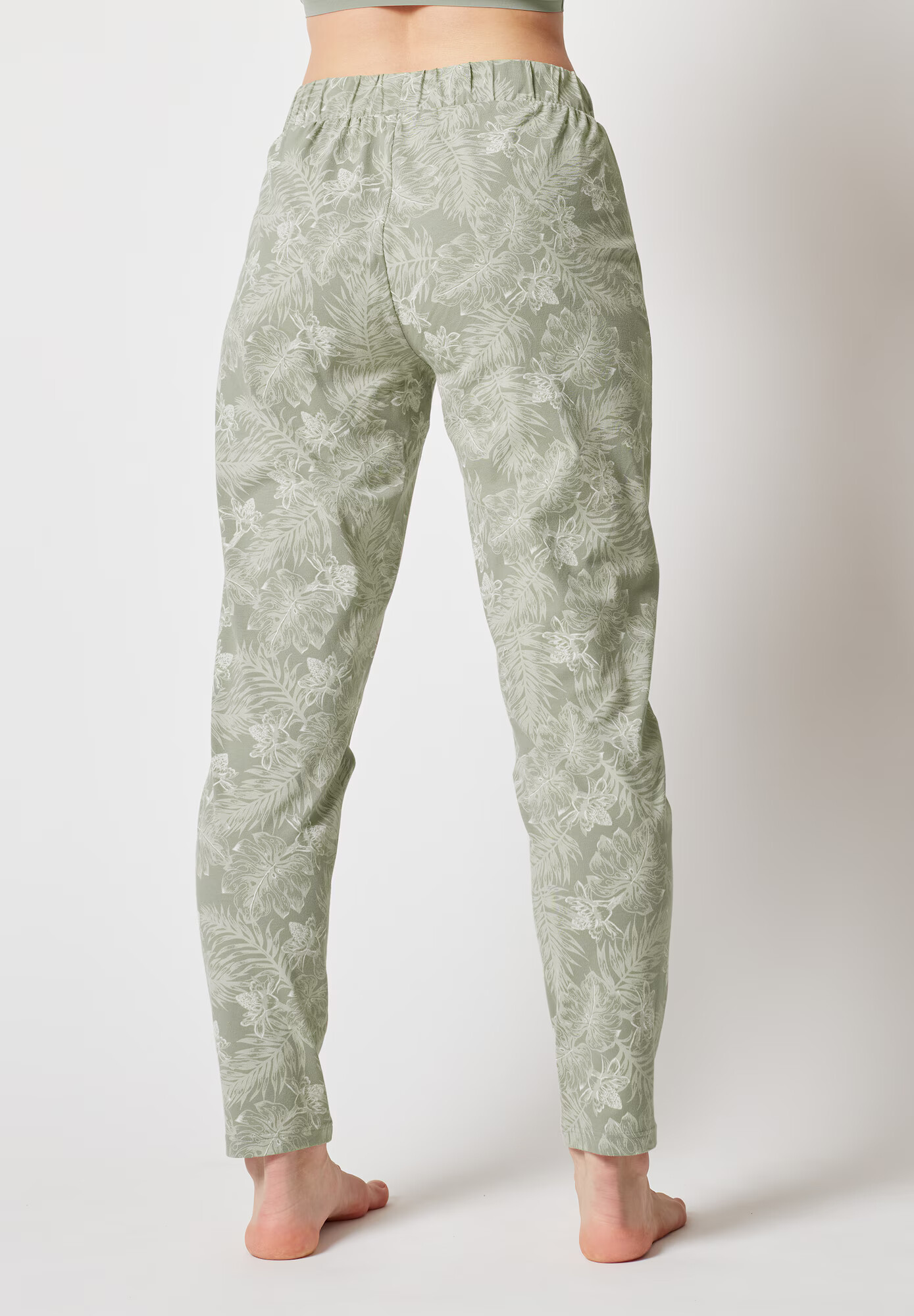 Skiny Pantaloni de pijama verde pastel / alb - Pled.ro