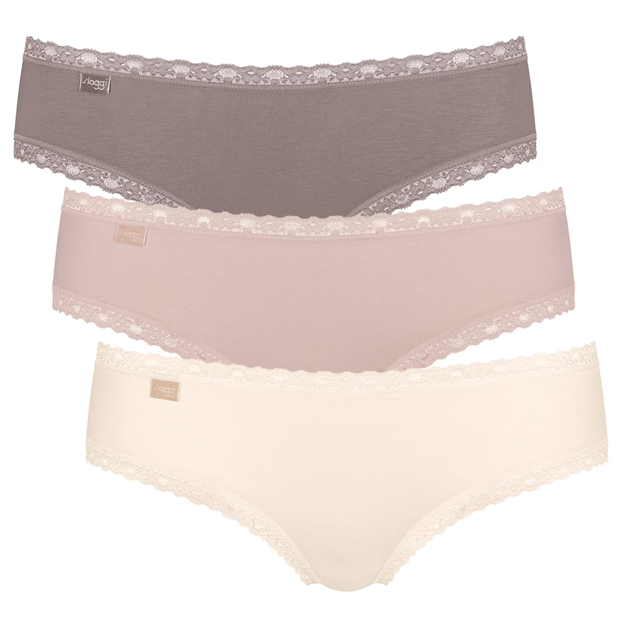 SLOGGI Slip '24/7 Weekend' mauve / roz pastel / alb - Pled.ro