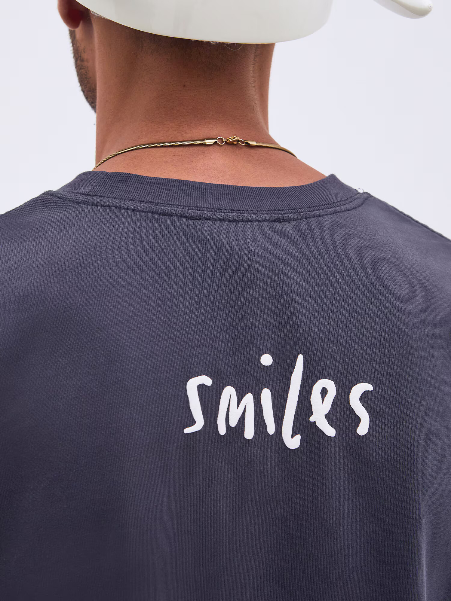 Smiles Tricou 'Joel' gri închis / alb - Pled.ro