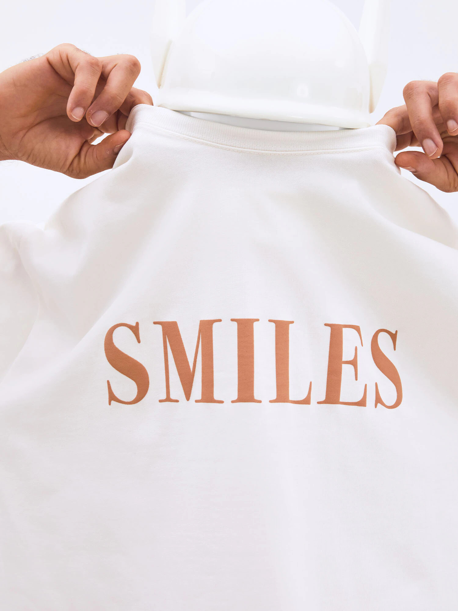 Smiles Tricou 'Kalle' nisipiu / alb perlat - Pled.ro