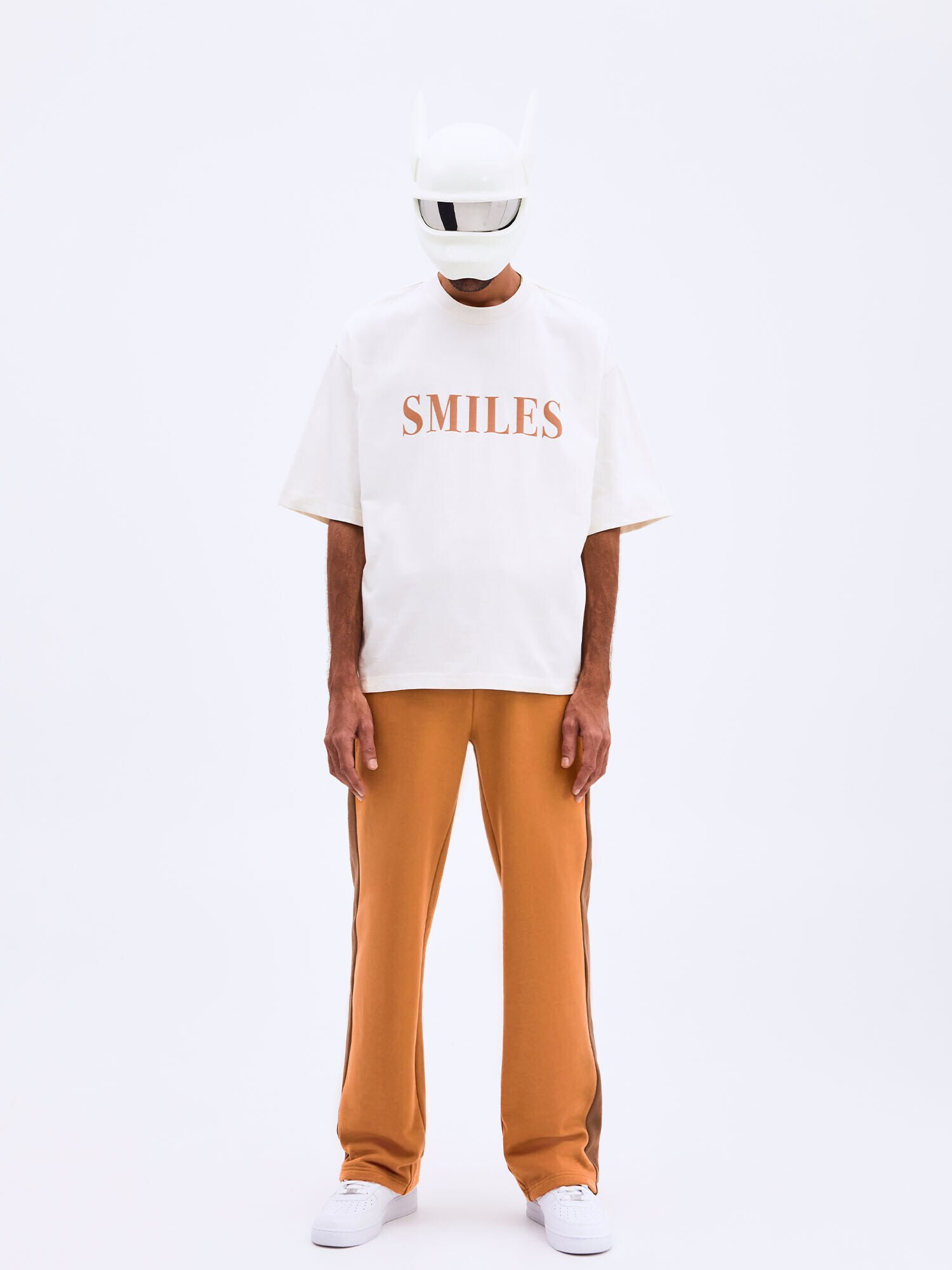 Smiles Tricou 'Kalle' nisipiu / alb perlat - Pled.ro