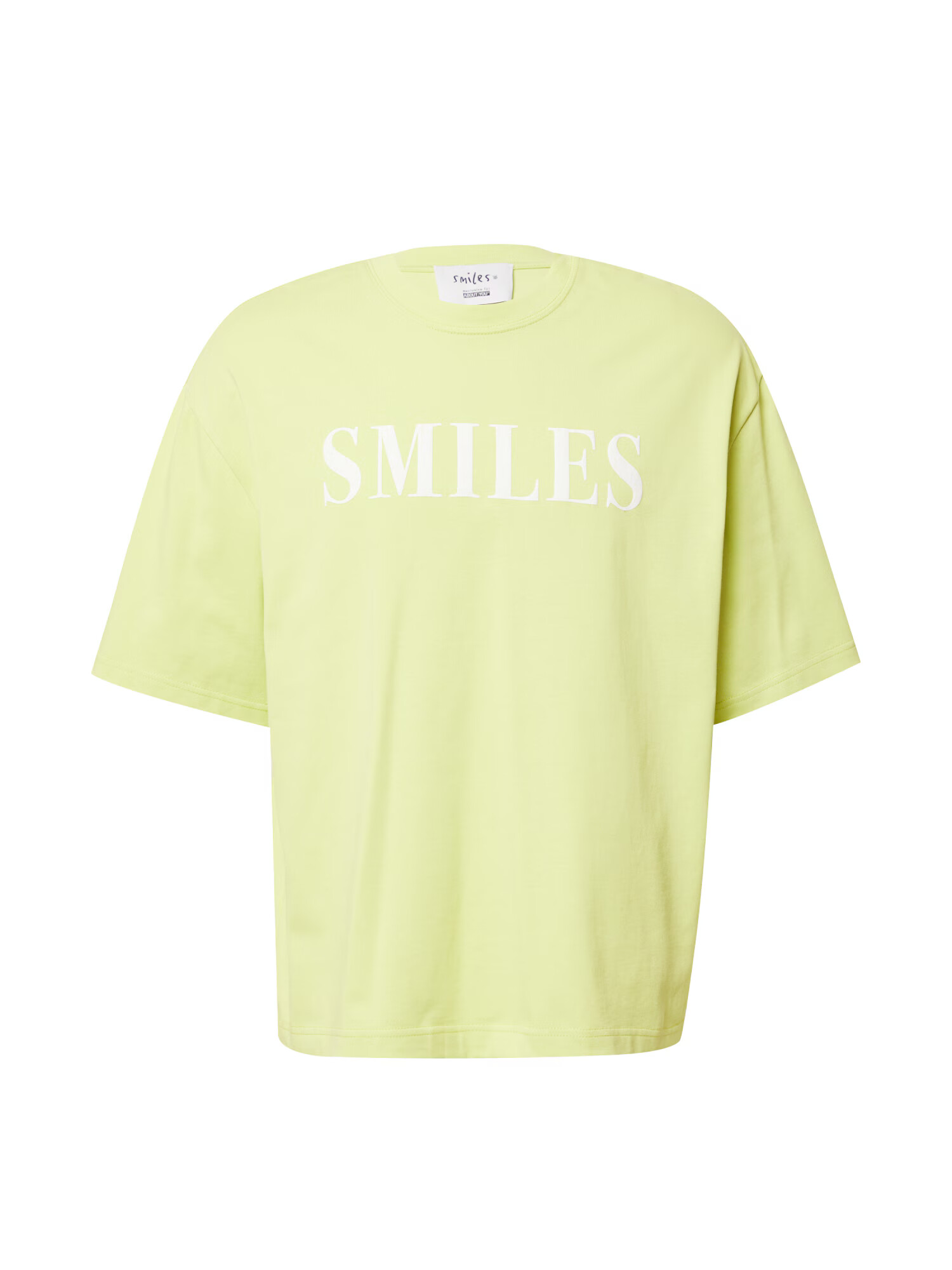 Smiles Tricou 'Kalle' verde limetă / alb - Pled.ro