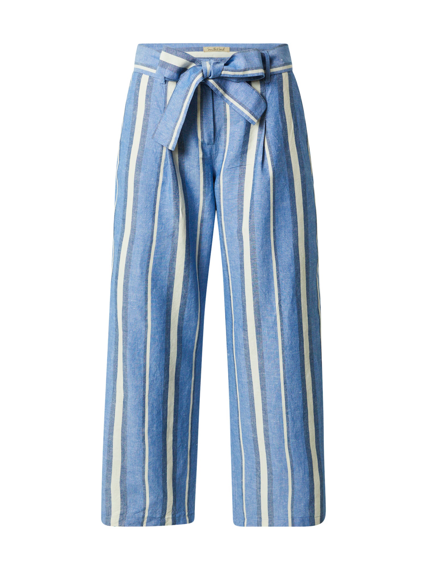 Smith&Soul Pantaloni cutați bleumarin / albastru regal / alb - Pled.ro