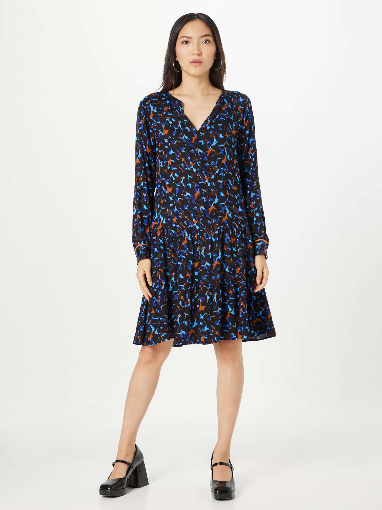 Smith&Soul Rochie albastru / maro / portocaliu / negru - Pled.ro