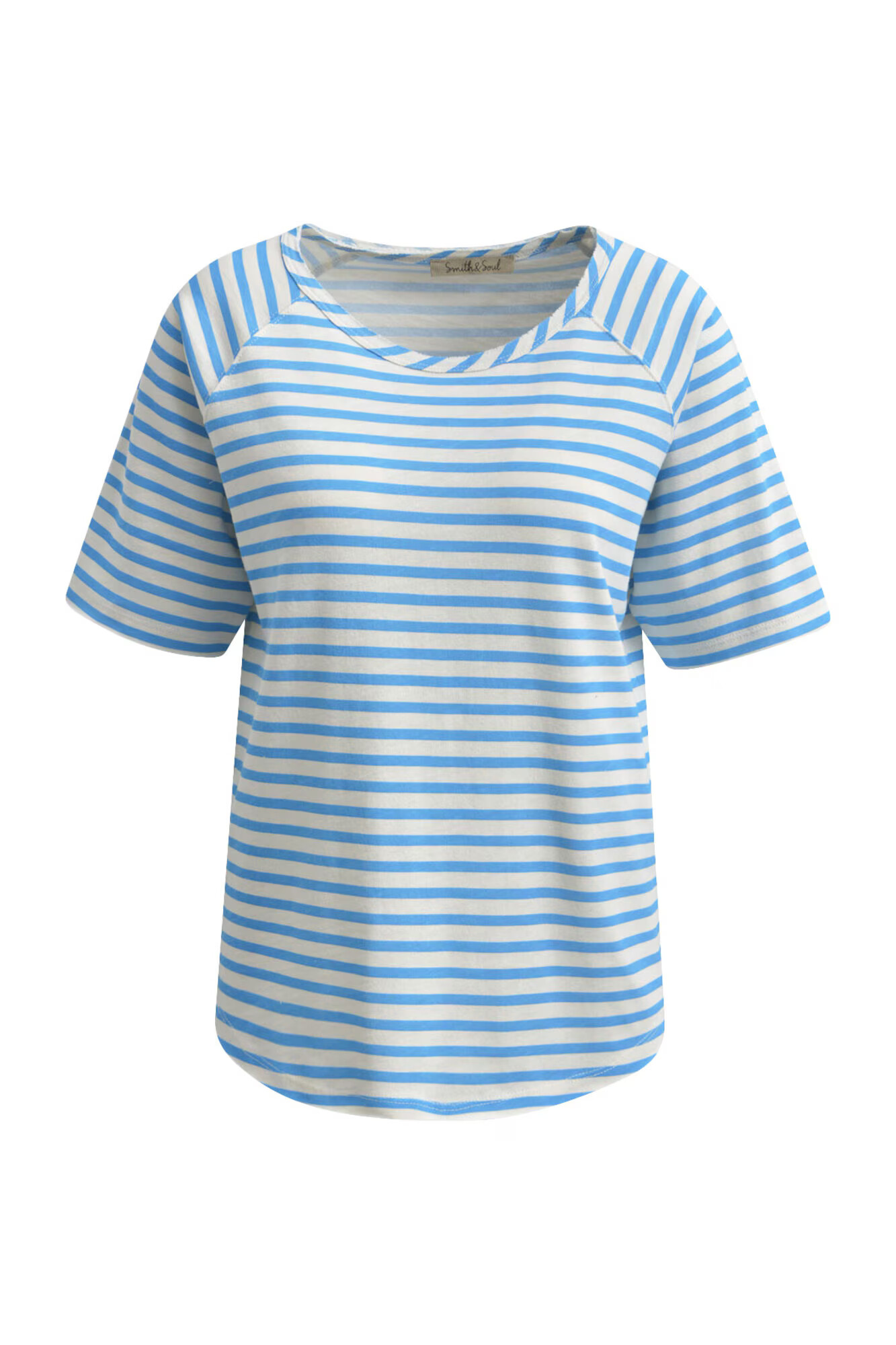 Smith&Soul Tricou albastru / alb - Pled.ro