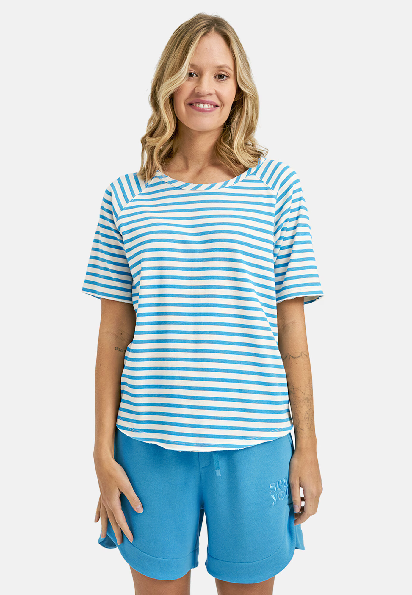 Smith&Soul Tricou albastru / alb - Pled.ro