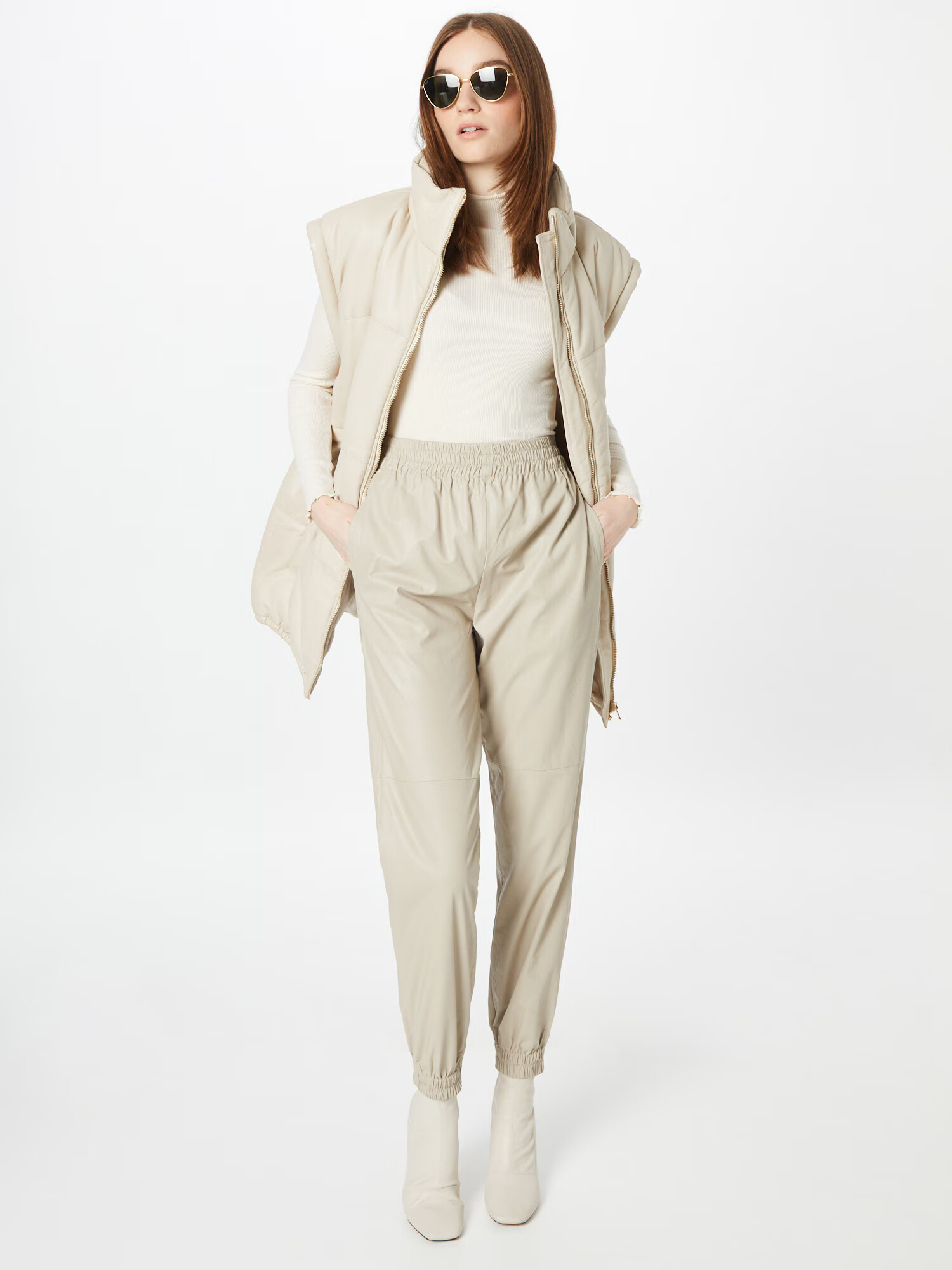 SOAKED IN LUXURY Pantaloni 'Daniela' bej deschis - Pled.ro