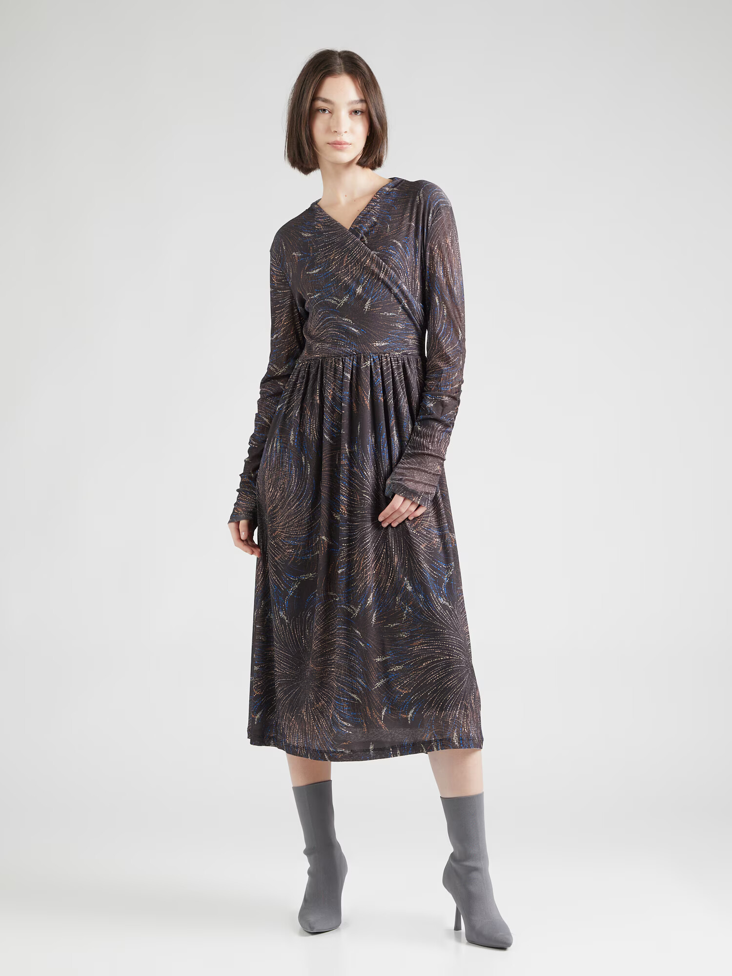 SOAKED IN LUXURY Rochie 'Jeremina' albastru / maro deschis / negru / alb murdar - Pled.ro