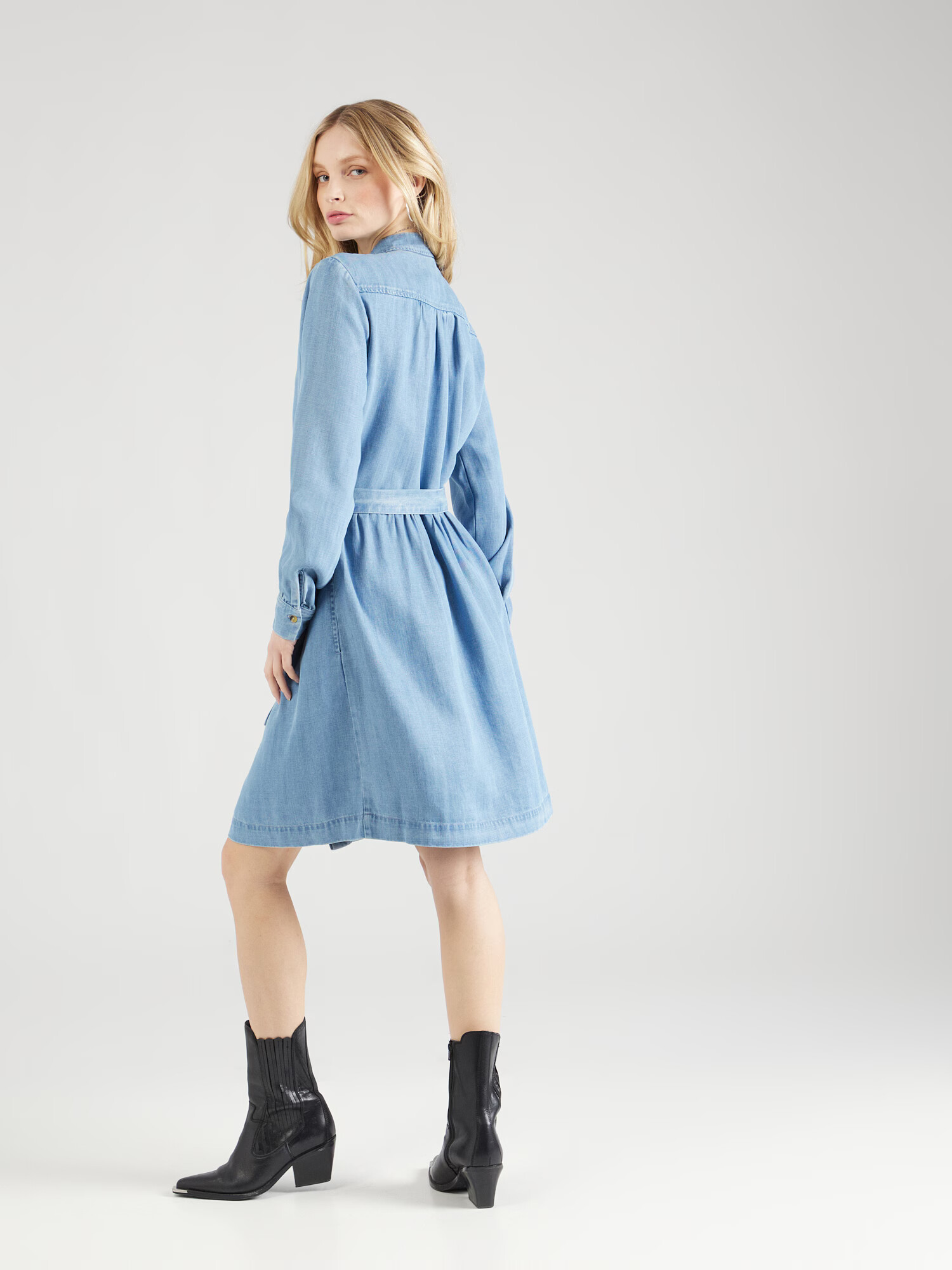 SOAKED IN LUXURY Rochie tip bluză 'Friday' albastru denim - Pled.ro