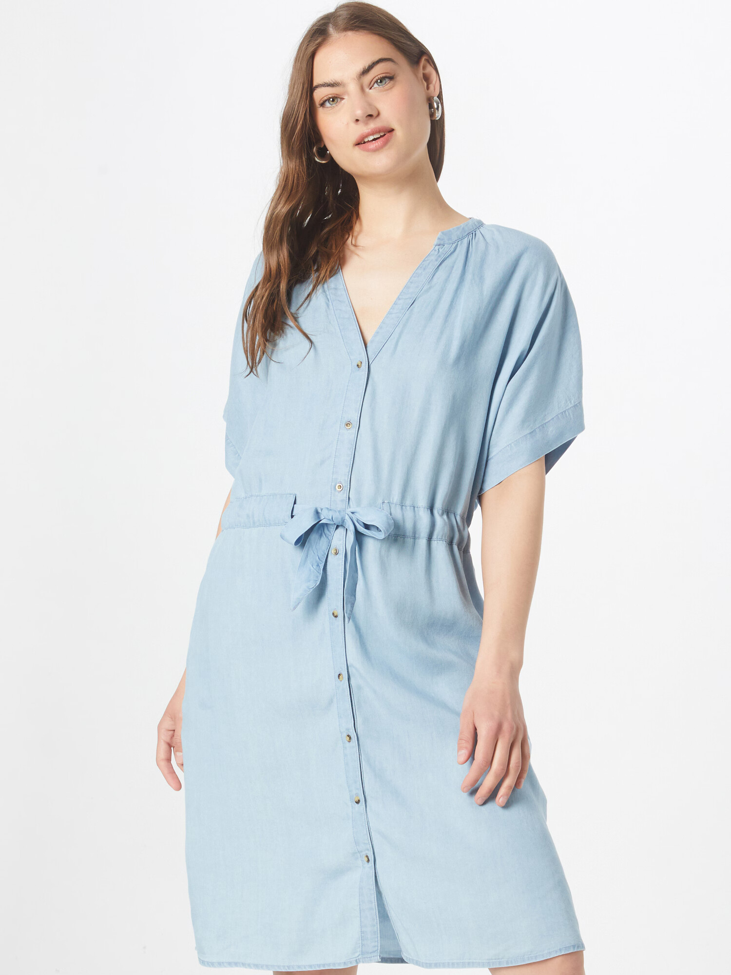 SOAKED IN LUXURY Rochie tip bluză 'Rowe' albastru denim - Pled.ro