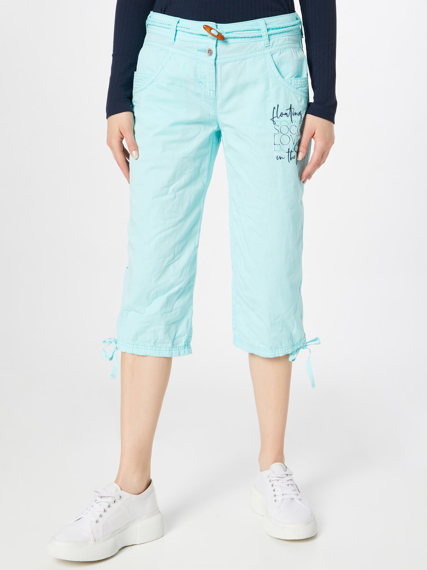 Soccx Pantaloni bleumarin / albastru aqua / maro / alb - Pled.ro