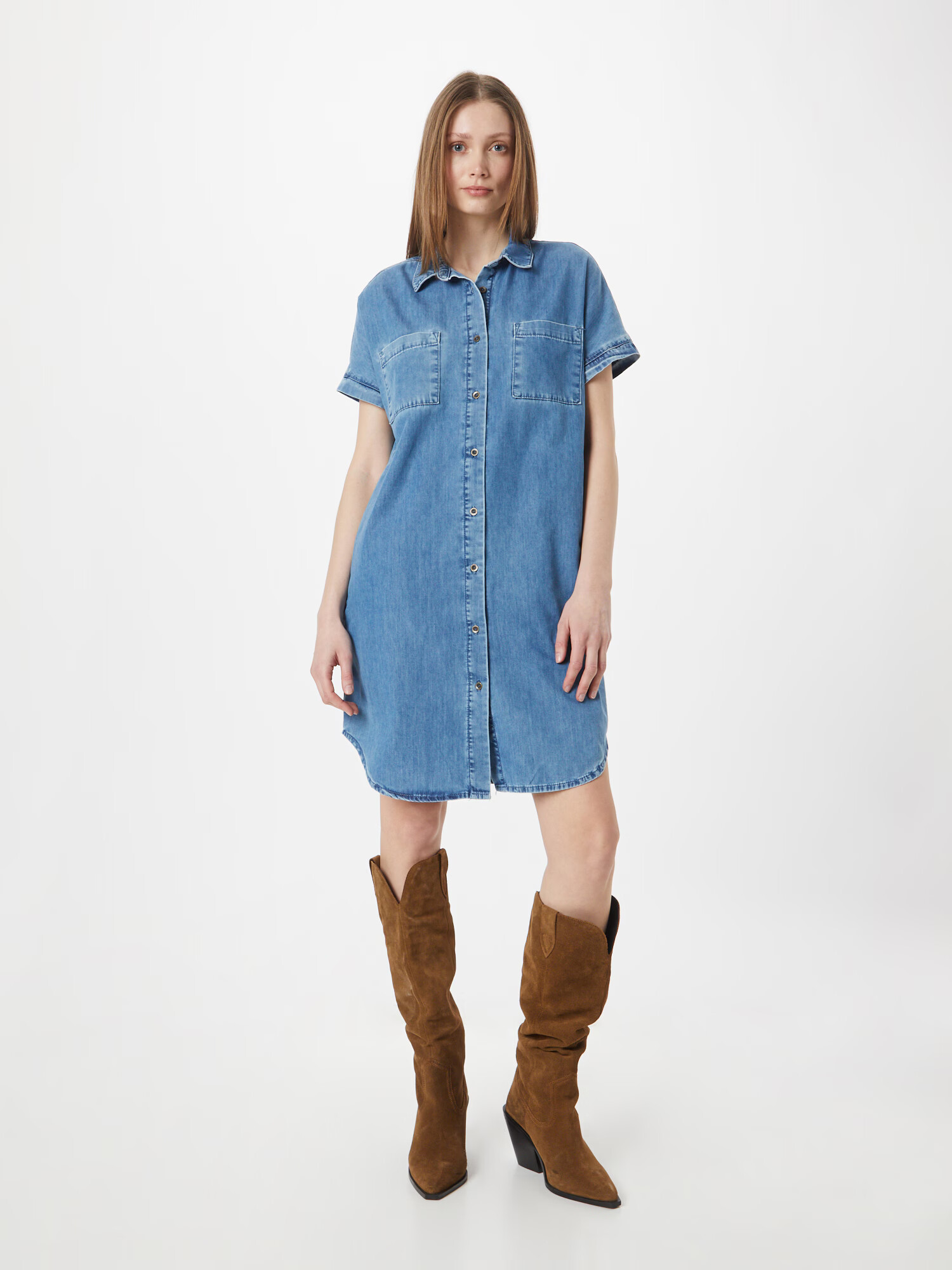 Soccx Rochie tip bluză 'Roja' albastru denim - Pled.ro