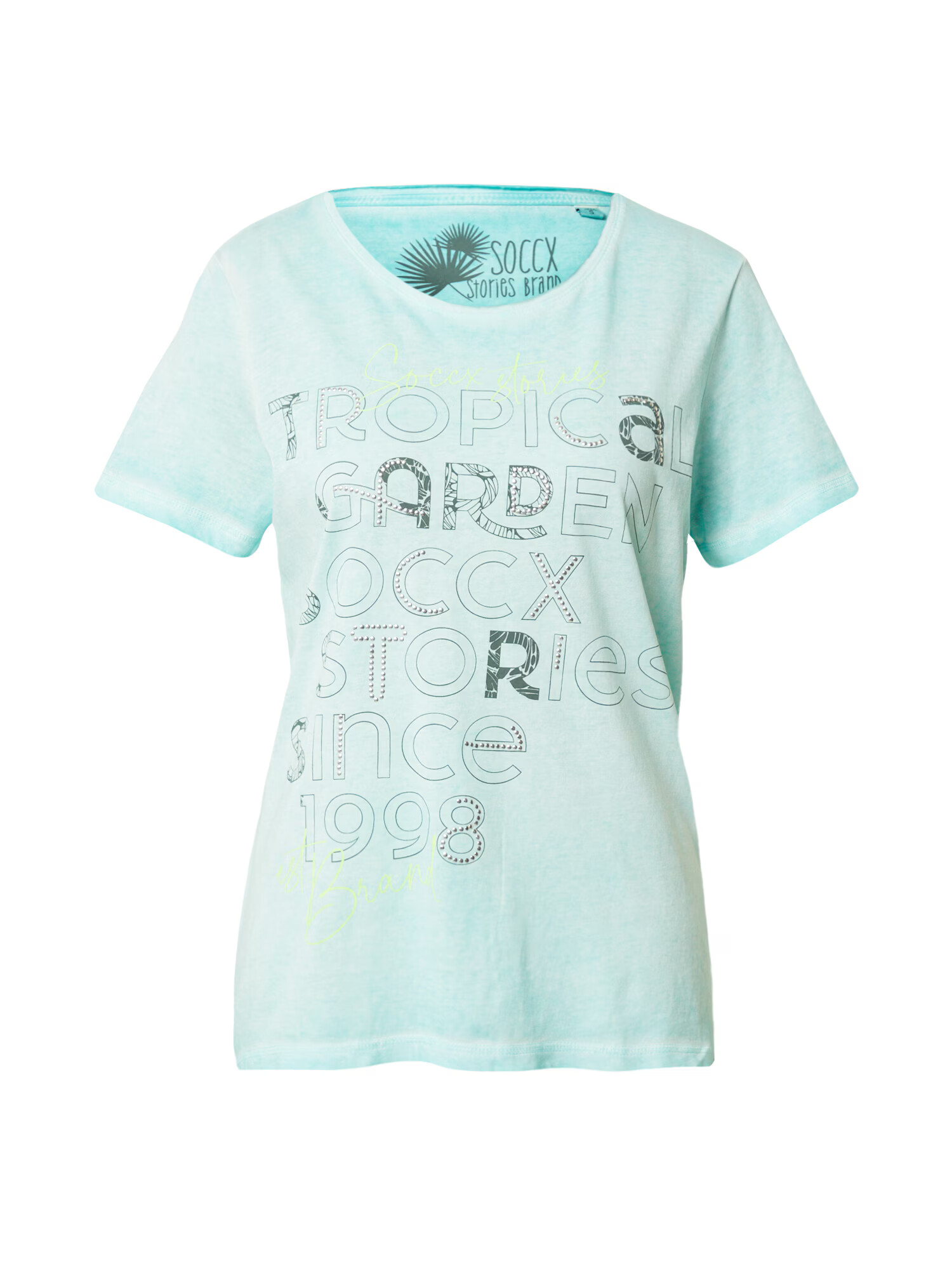 Soccx Tricou albastru aqua / negru - Pled.ro