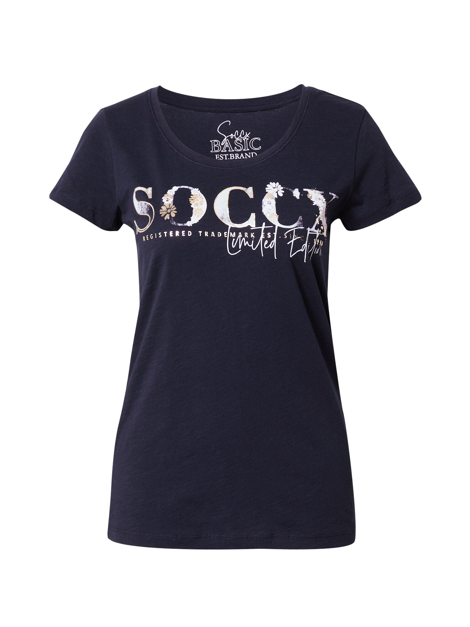 Soccx Tricou bej deschis / albastru noapte / alb - Pled.ro