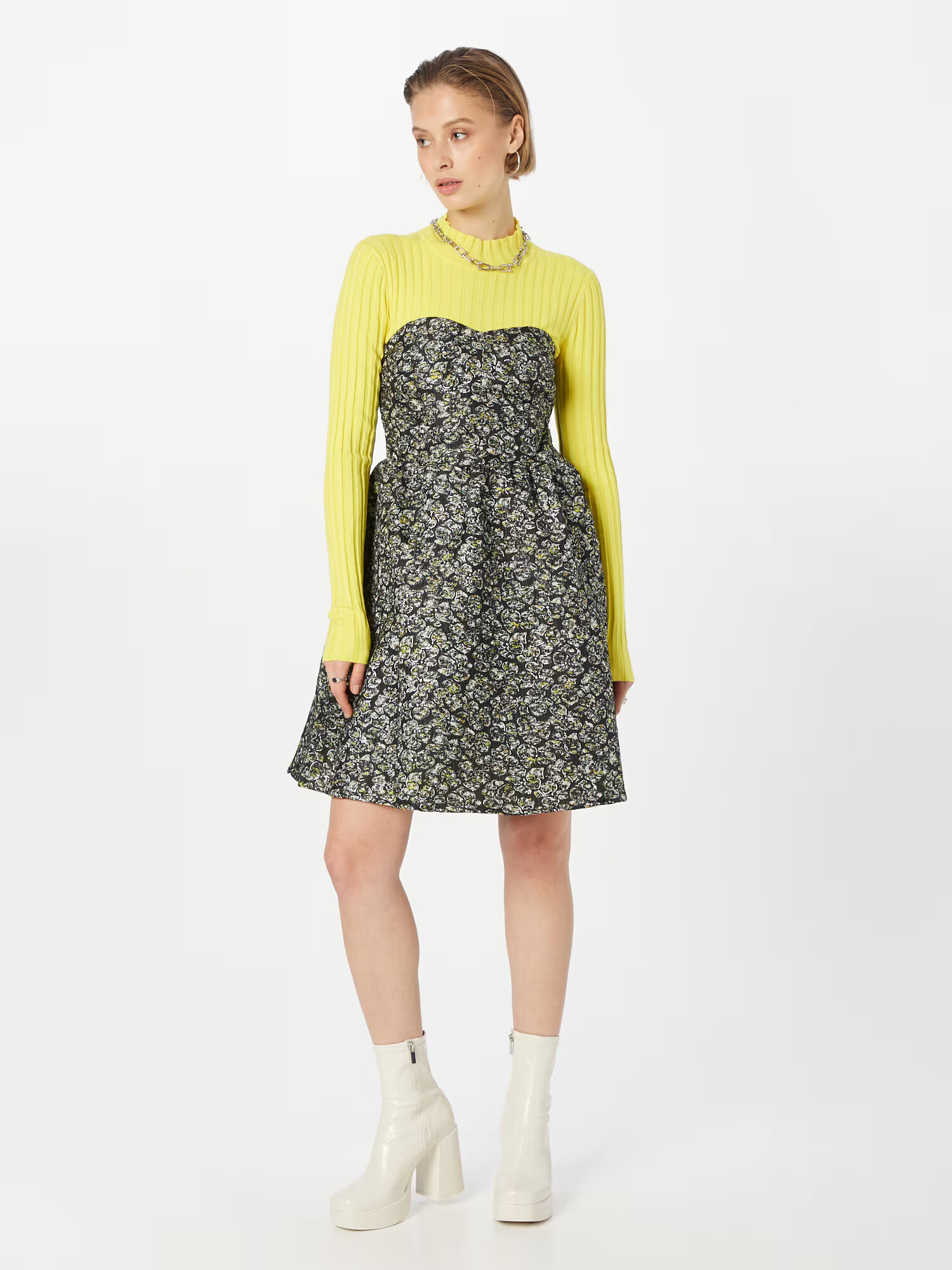 Sofie Schnoor Rochie galben citron / negru / alb - Pled.ro