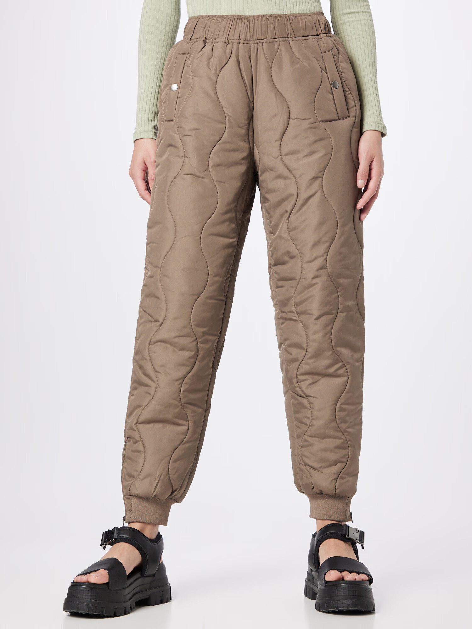 Soft Rebels Pantaloni 'Fria' bej închis - Pled.ro