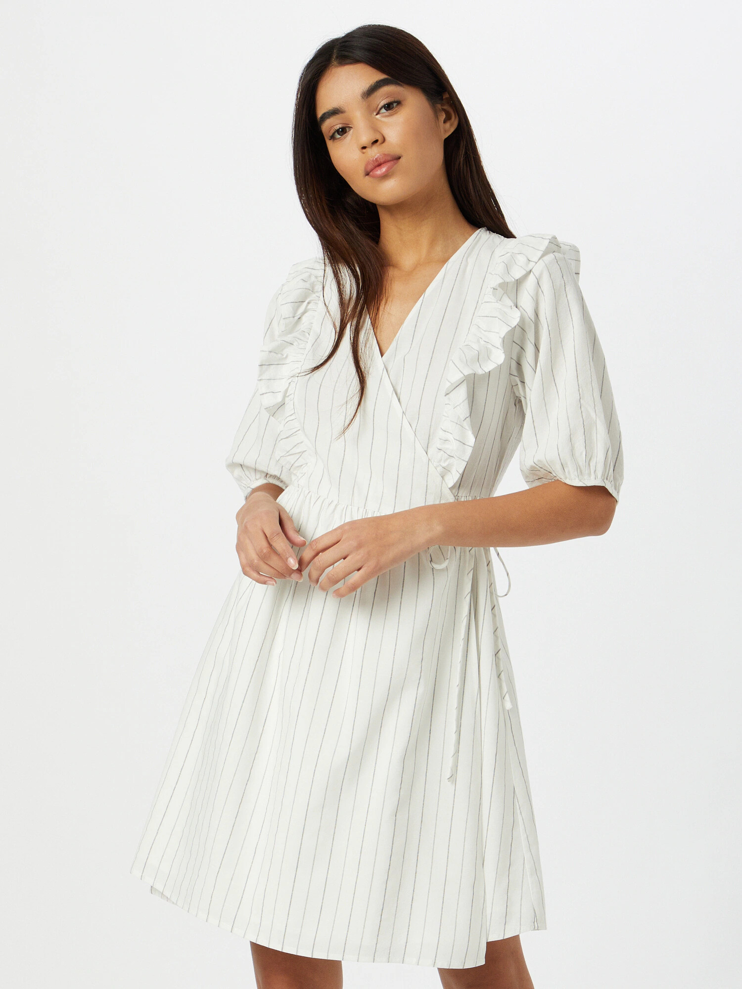 Soft Rebels Rochie 'Vickie' gri / alb murdar - Pled.ro