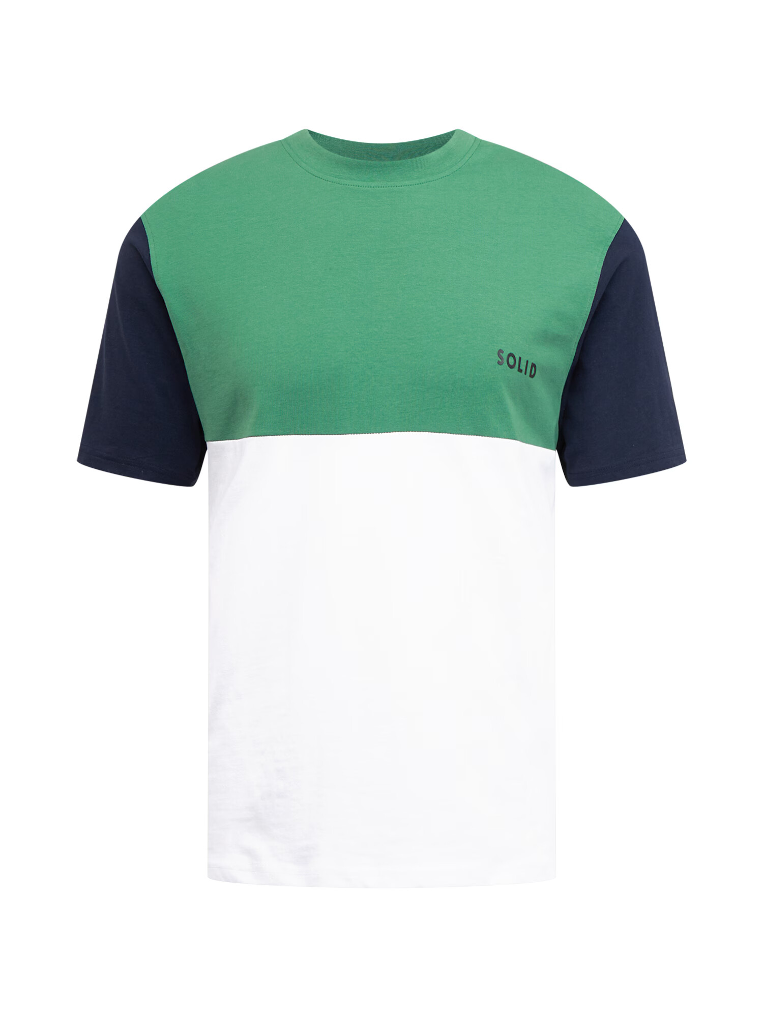 !Solid Tricou albastru noapte / verde / alb - Pled.ro