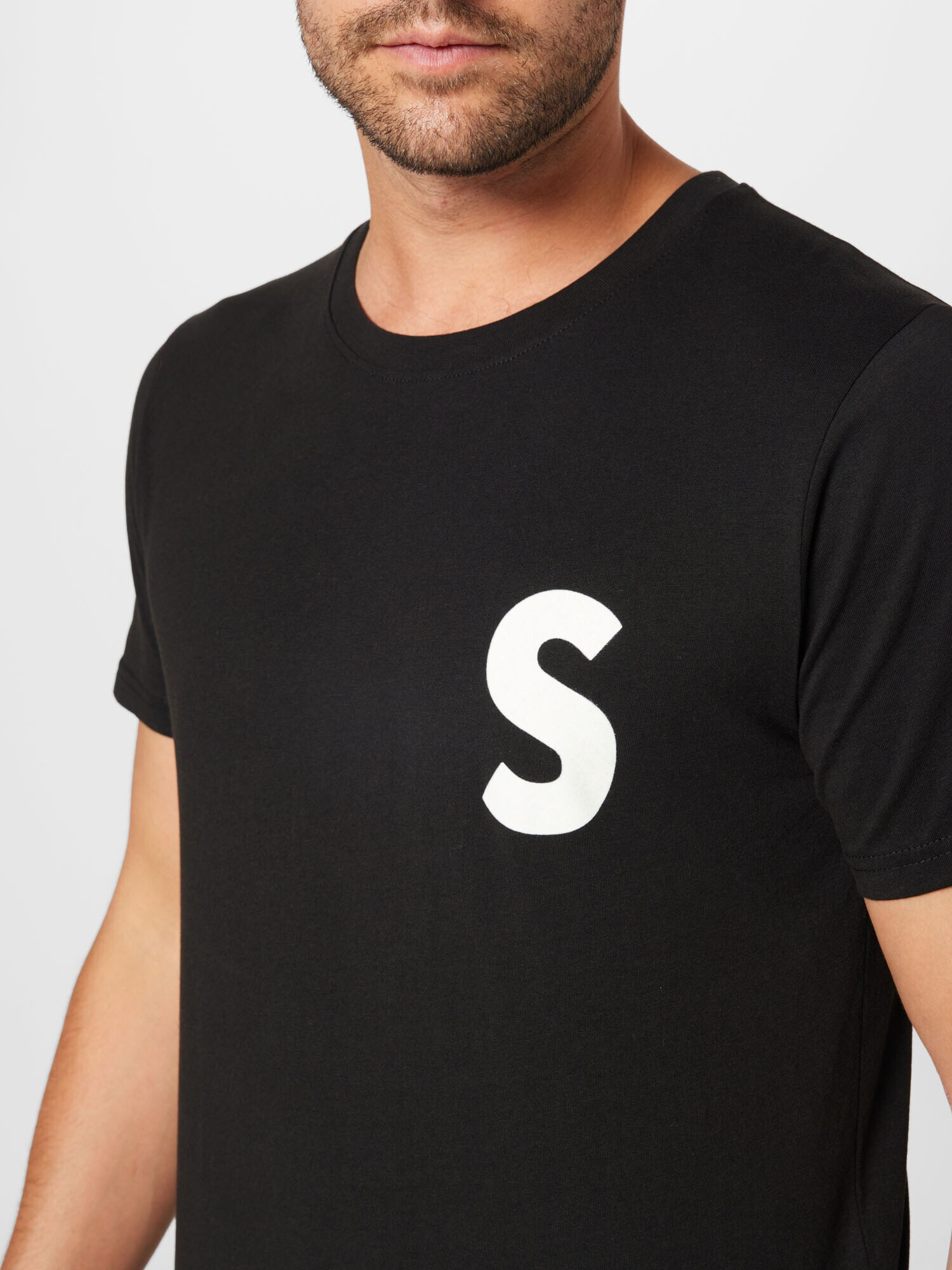 !Solid Tricou negru / alb - Pled.ro