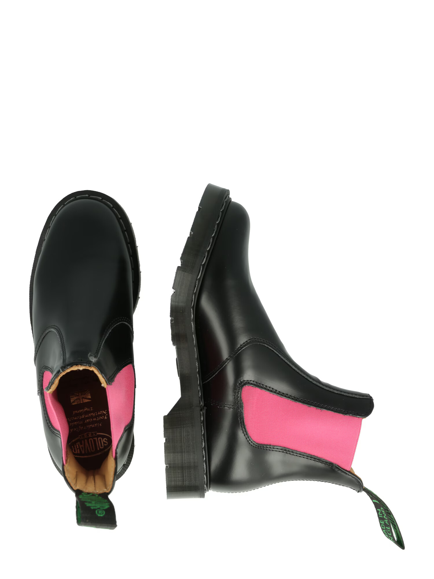 Solovair Ghete chelsea 'Pink & Black Dealer' roz / negru - Pled.ro