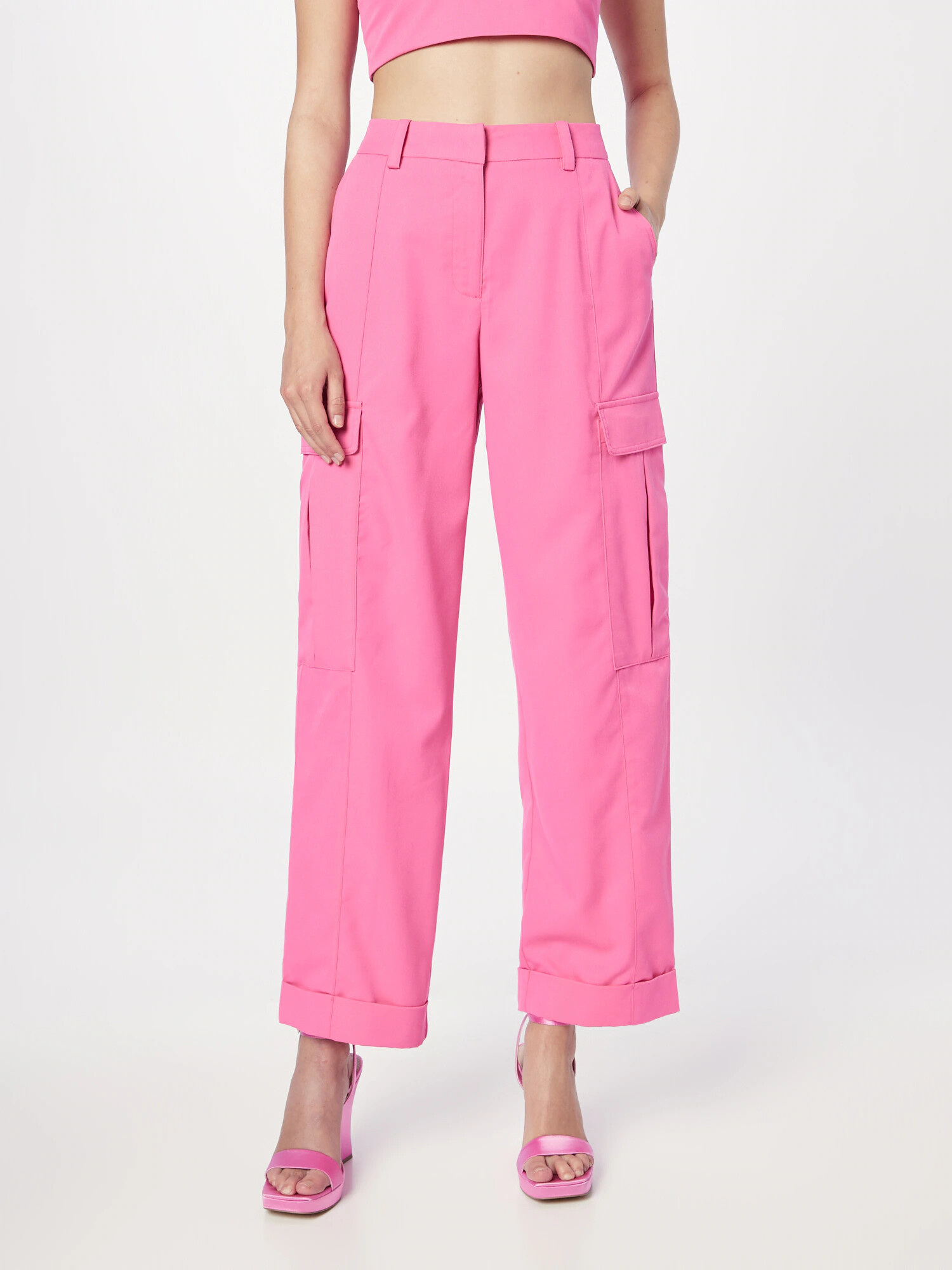 SOMETHINGNEW Pantaloni cu buzunare 'JANE' roz - Pled.ro