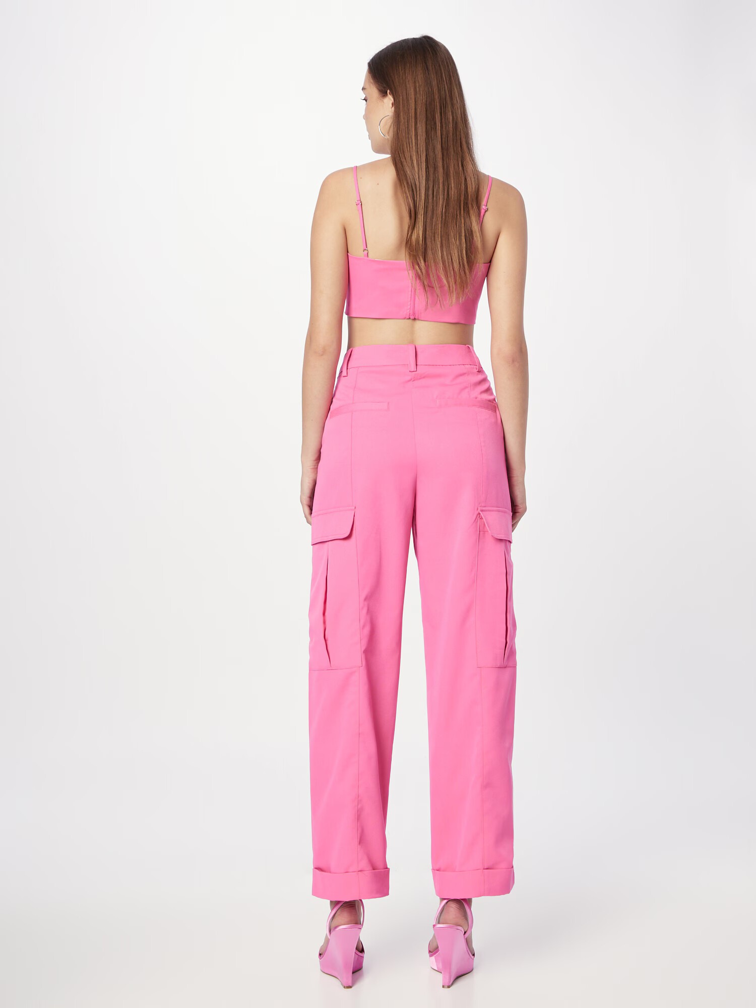 SOMETHINGNEW Pantaloni cu buzunare 'JANE' roz - Pled.ro