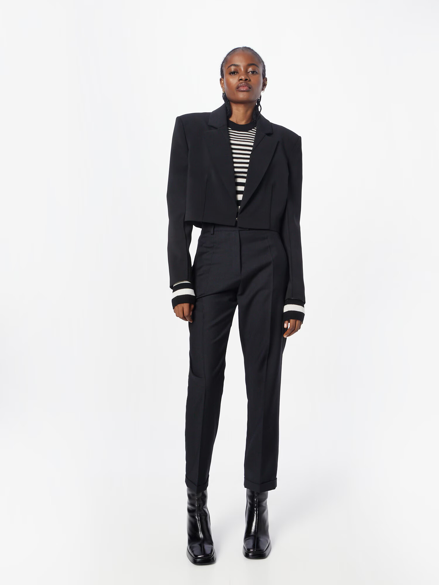 Sonia Rykiel Pantaloni cu dungă negru - Pled.ro