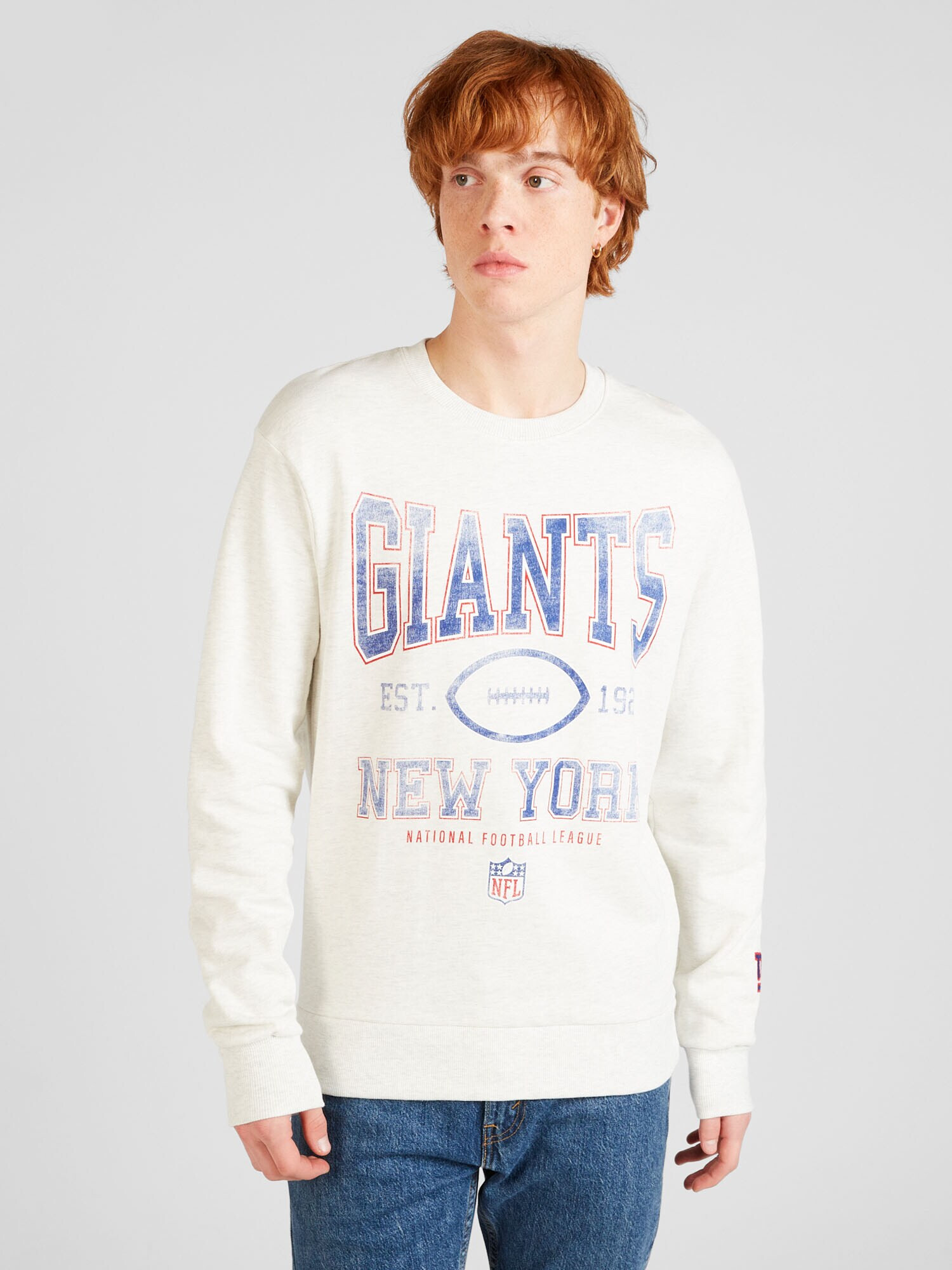 Springfield Bluză de molton 'NFL GIANTS' bleumarin / gri deschis / roșu - Pled.ro