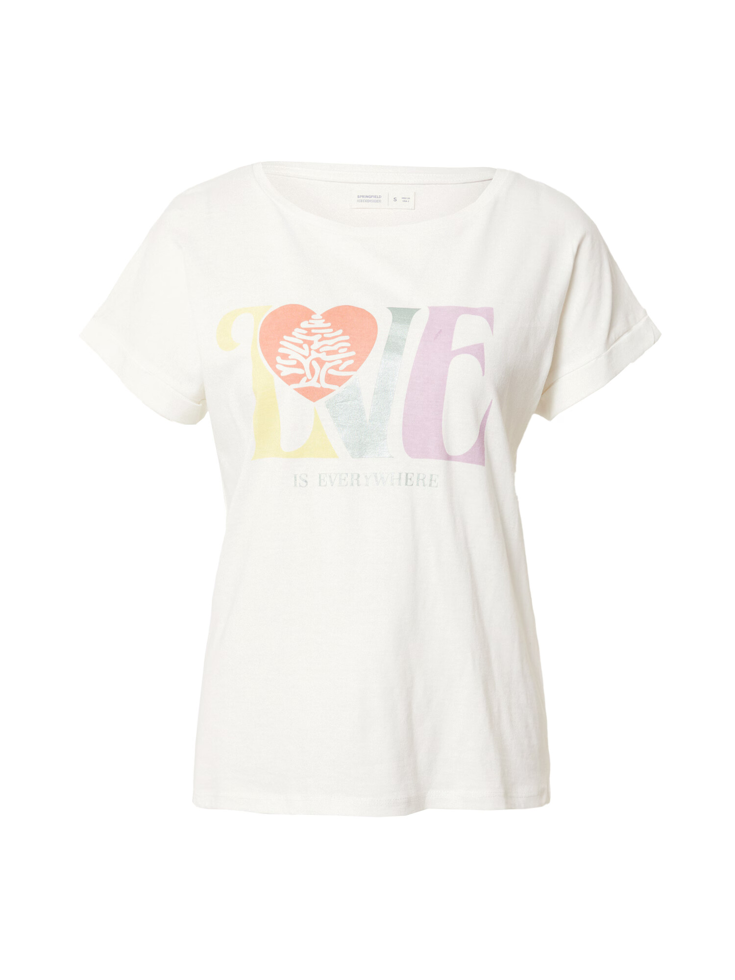 Springfield Tricou 'LOVE ARBOL' crem / mai multe culori - Pled.ro