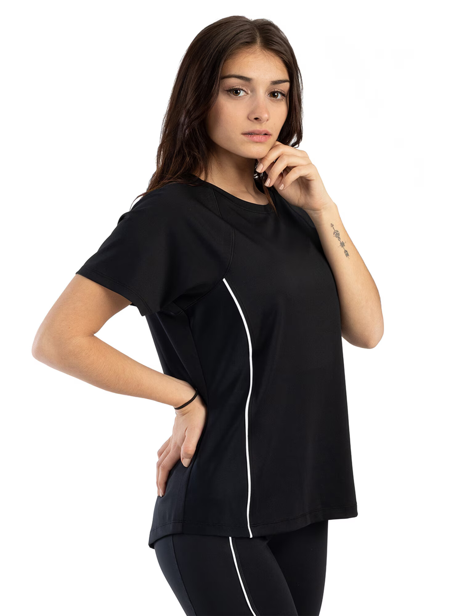 Spyder Tricou funcțional negru / alb - Pled.ro