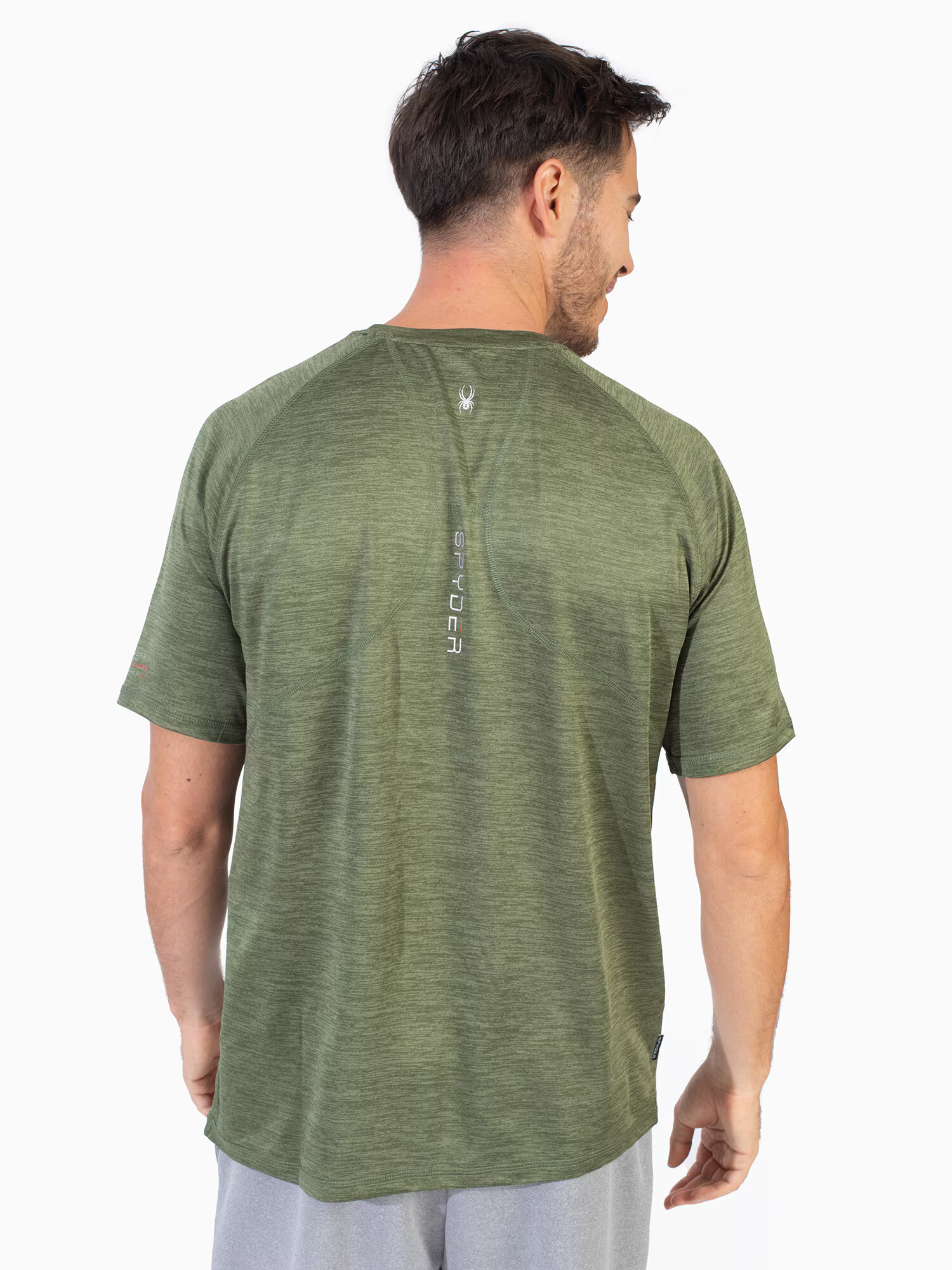 Spyder Tricou funcțional verde / alb - Pled.ro