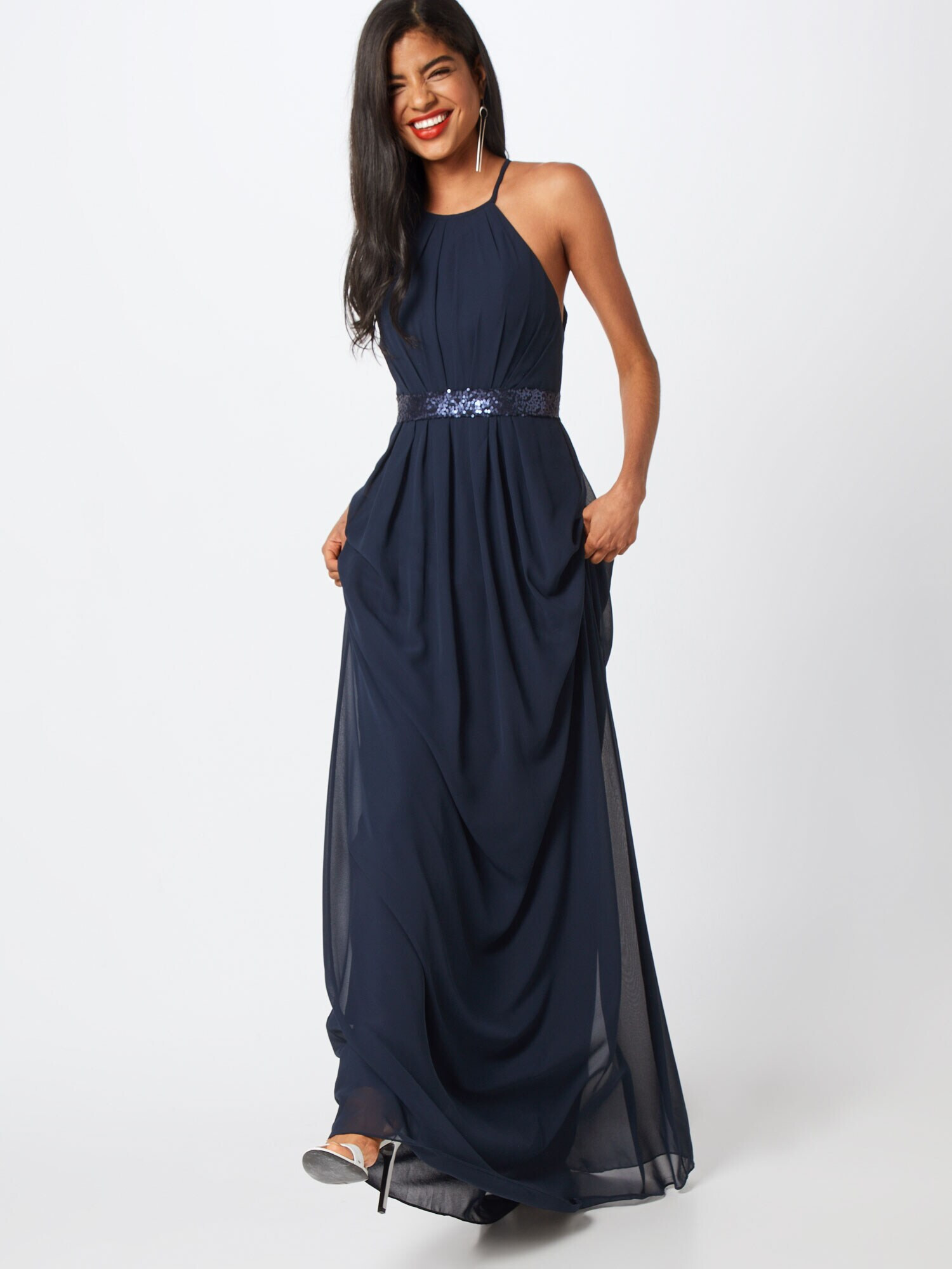 STAR NIGHT Rochie de seară 'long dress chiffon & sequins' bleumarin - Pled.ro