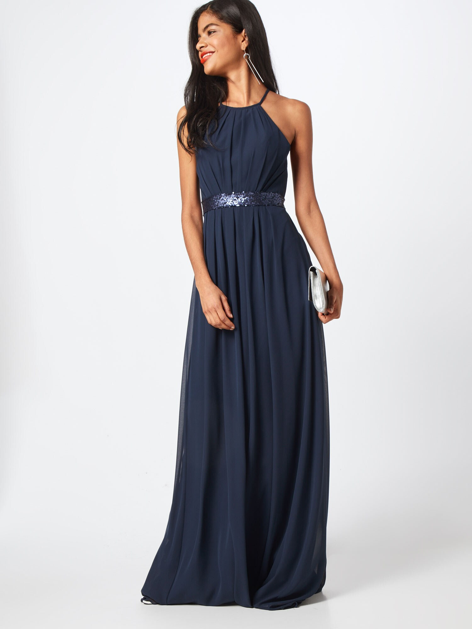 STAR NIGHT Rochie de seară 'long dress chiffon & sequins' bleumarin - Pled.ro