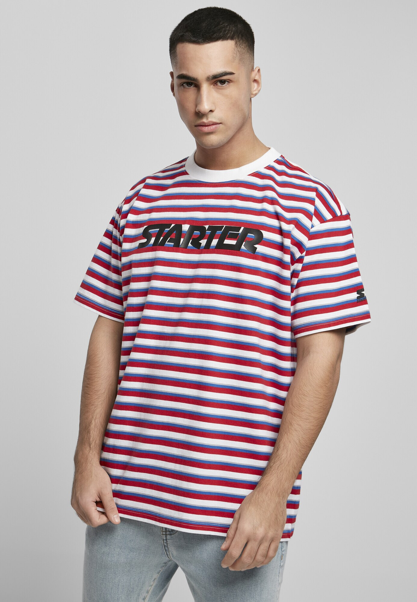 Starter Black Label Tricou albastru / gri deschis / roșu / negru / alb - Pled.ro