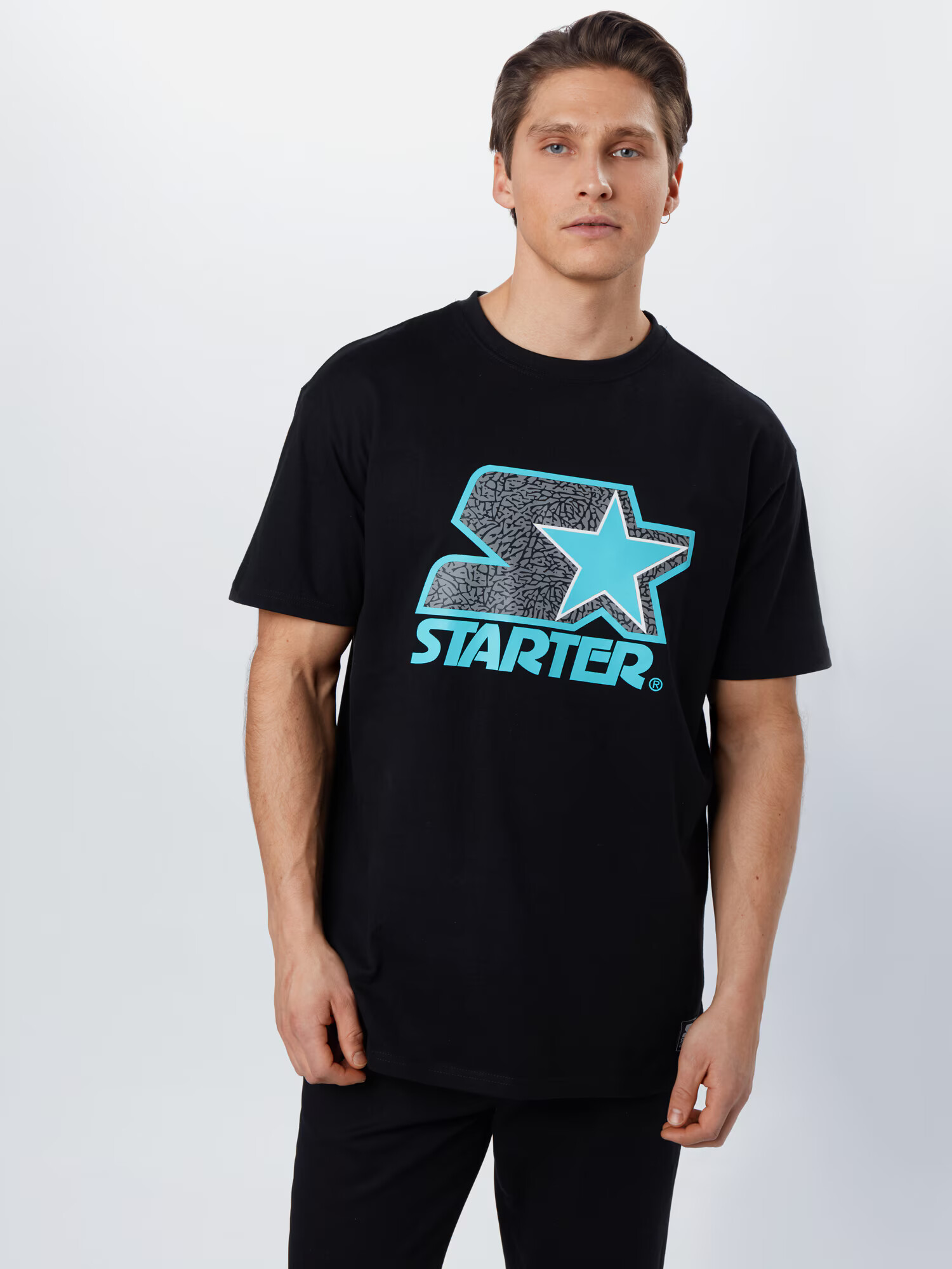 Starter Black Label Tricou turcoaz / gri / negru - Pled.ro