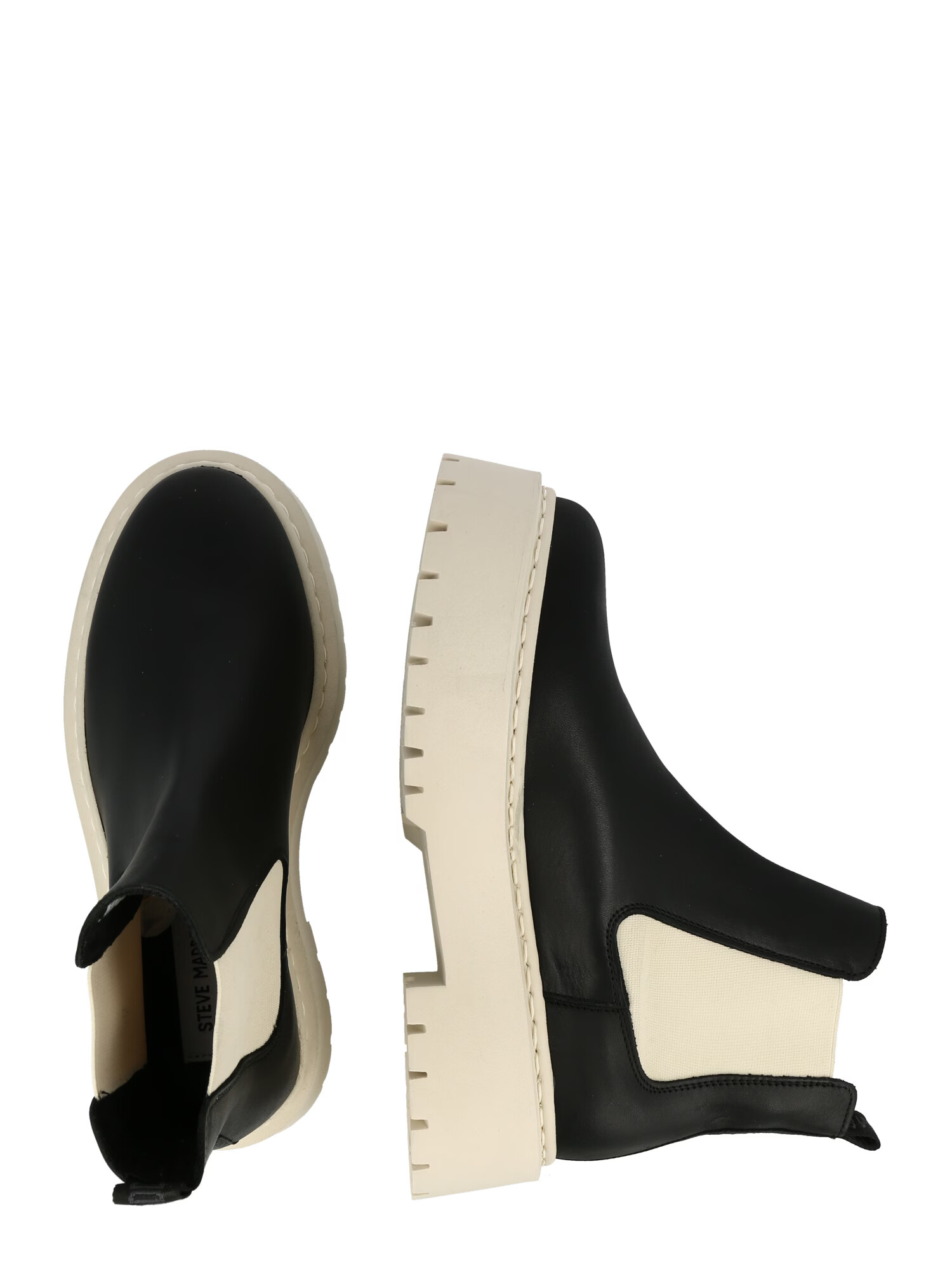 STEVE MADDEN Ghete chelsea 'VEERLY' crem / negru - Pled.ro