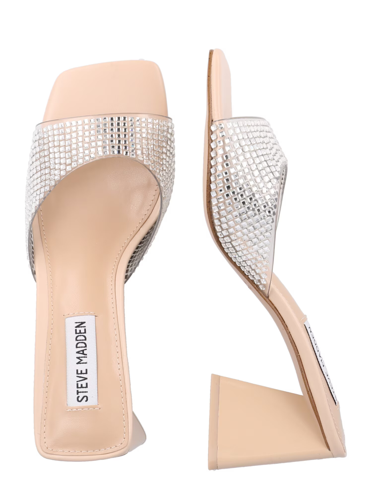 STEVE MADDEN Saboți 'Marseille' bej / argintiu / transparent - Pled.ro