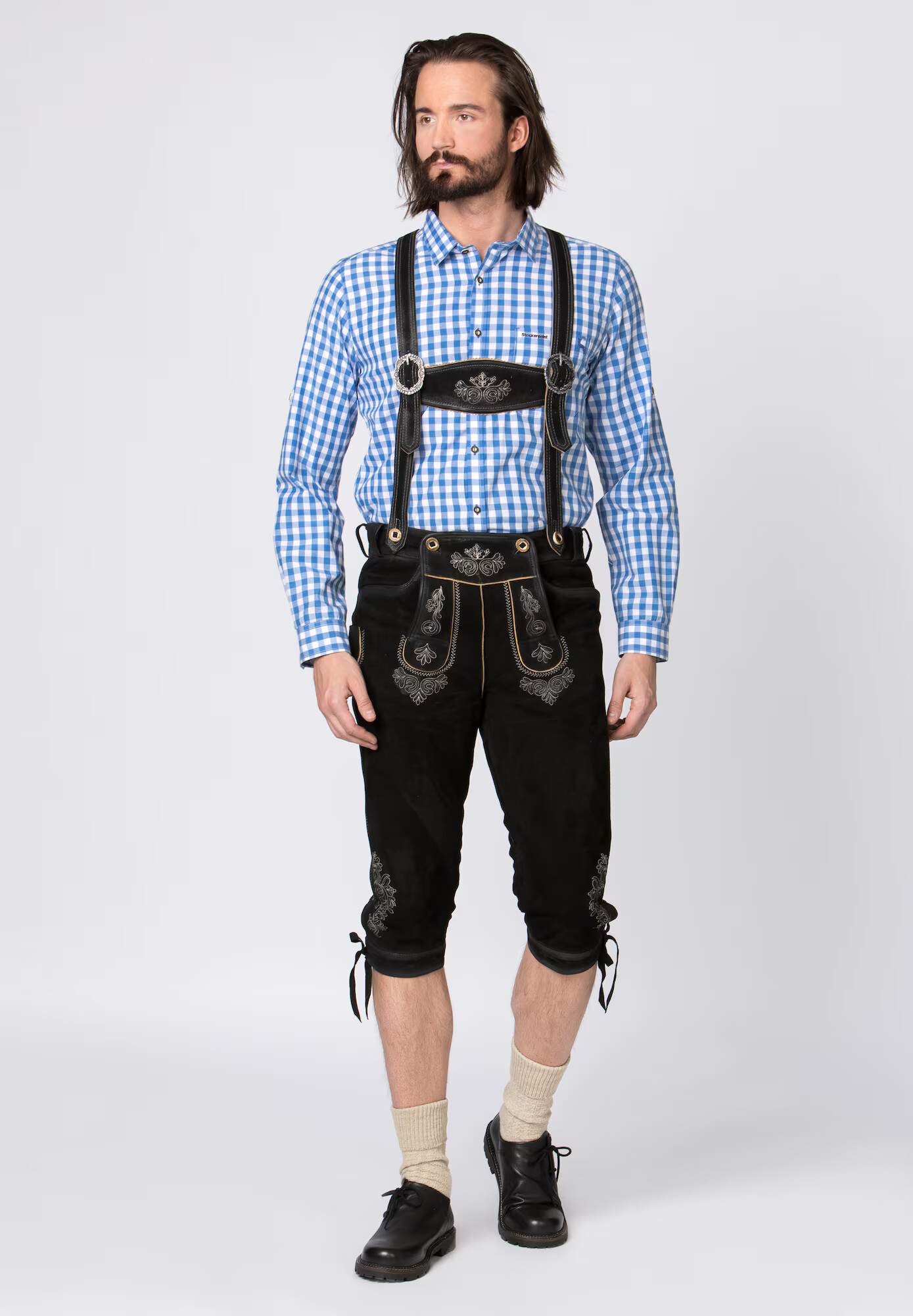 STOCKERPOINT Pantaloni tradiționali (Oktoberfest) 'Justin' negru - Pled.ro