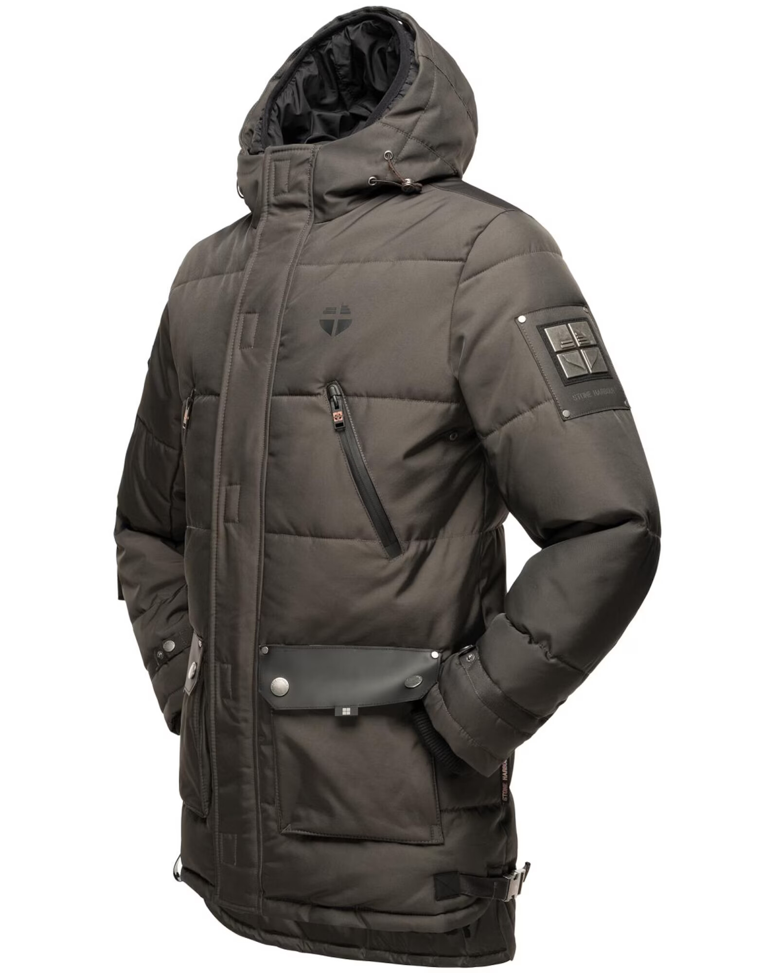 STONE HARBOUR Parka de iarnă 'Tahaa' gri fumuriu / negru - Pled.ro