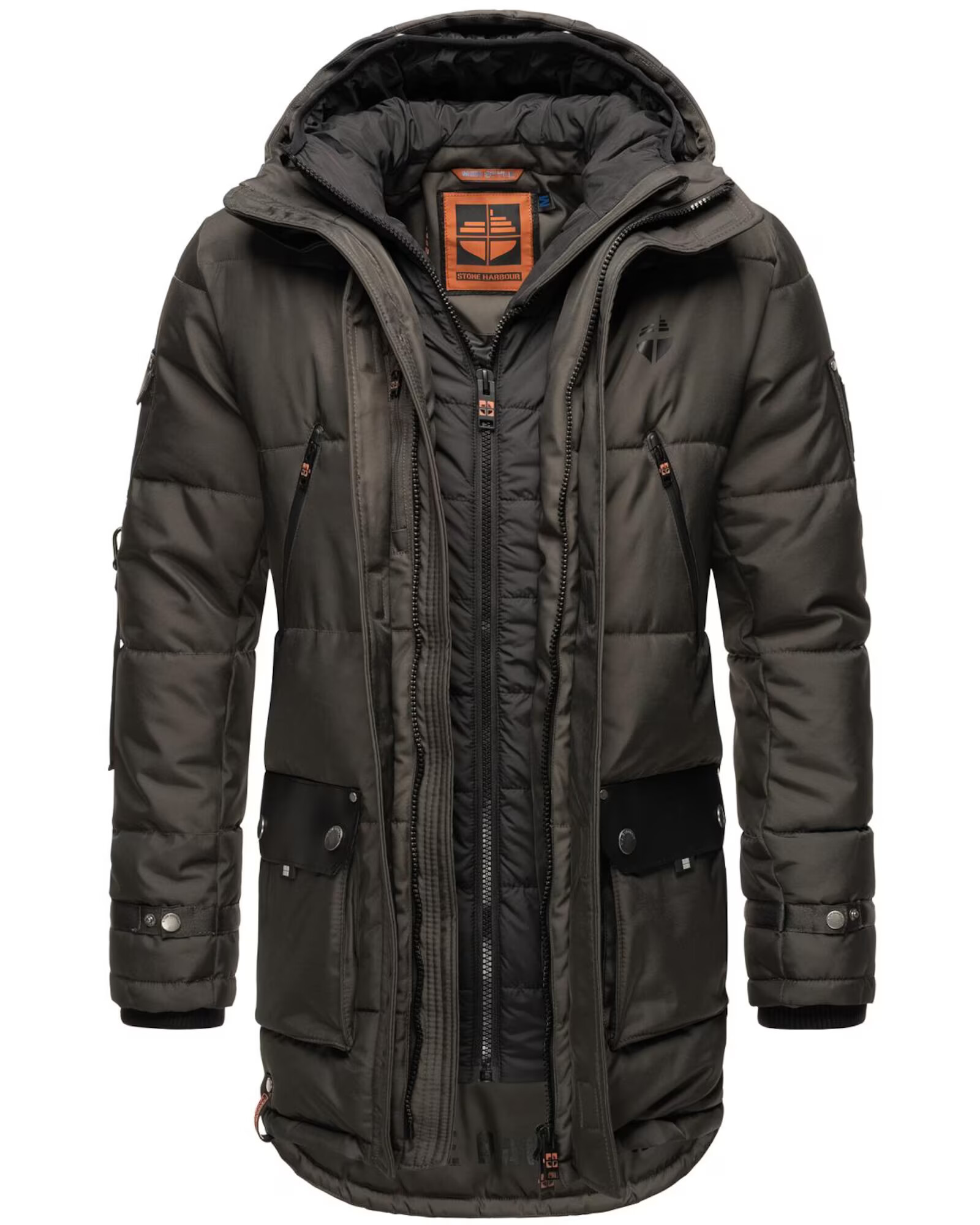 STONE HARBOUR Parka de iarnă 'Tahaa' gri fumuriu / negru - Pled.ro