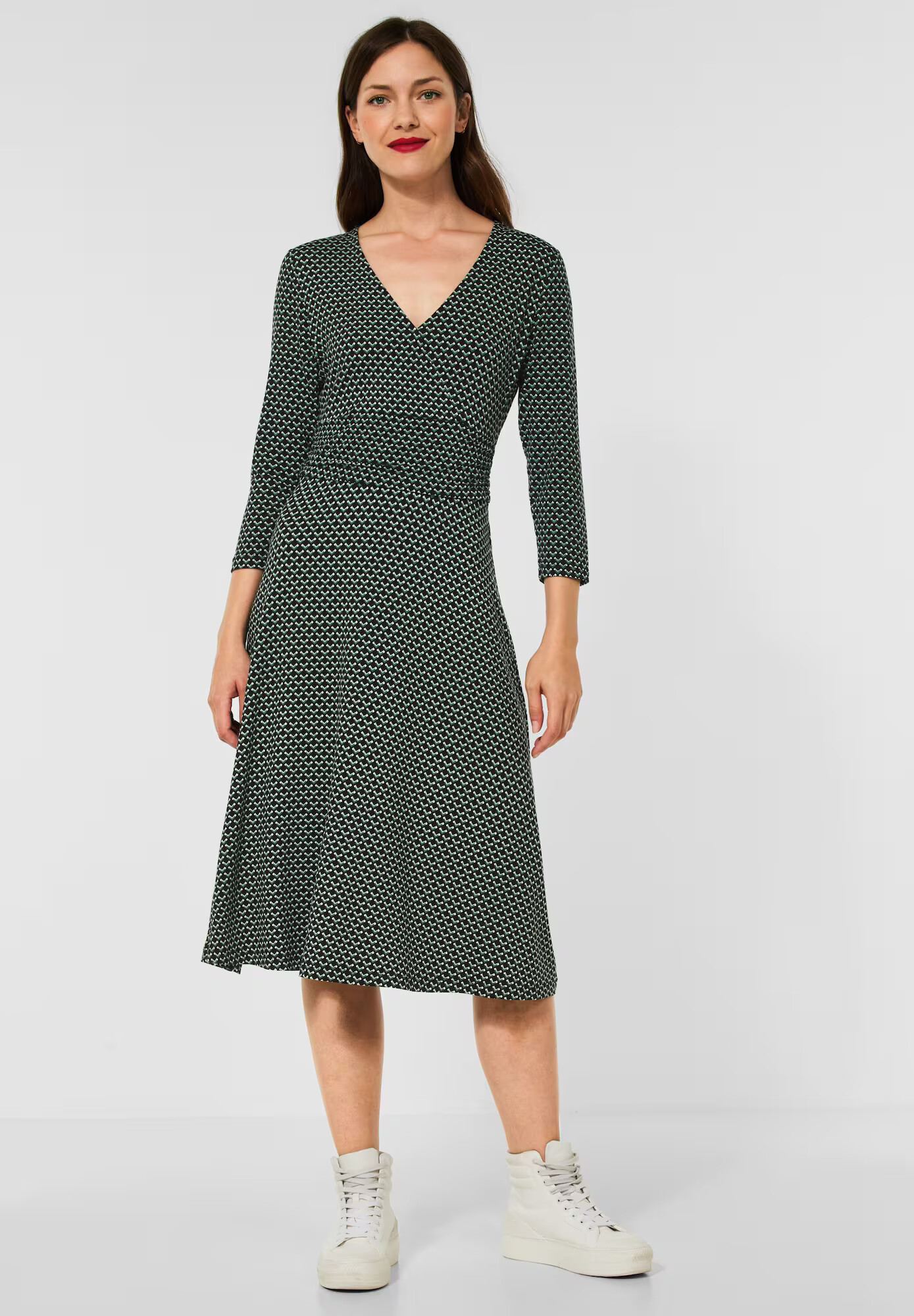 STREET ONE Rochie bej / verde / negru - Pled.ro