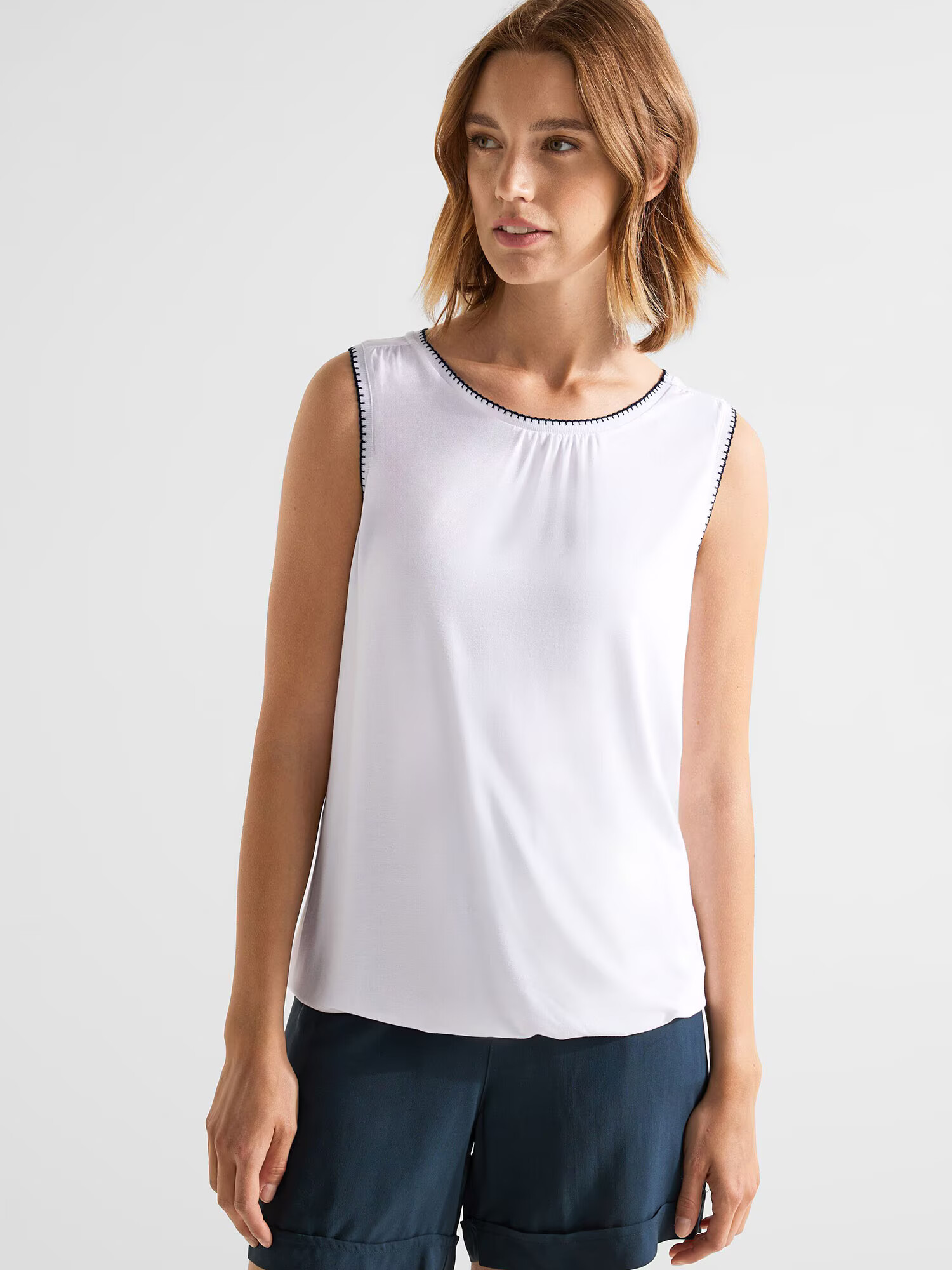 STREET ONE Top negru / alb - Pled.ro